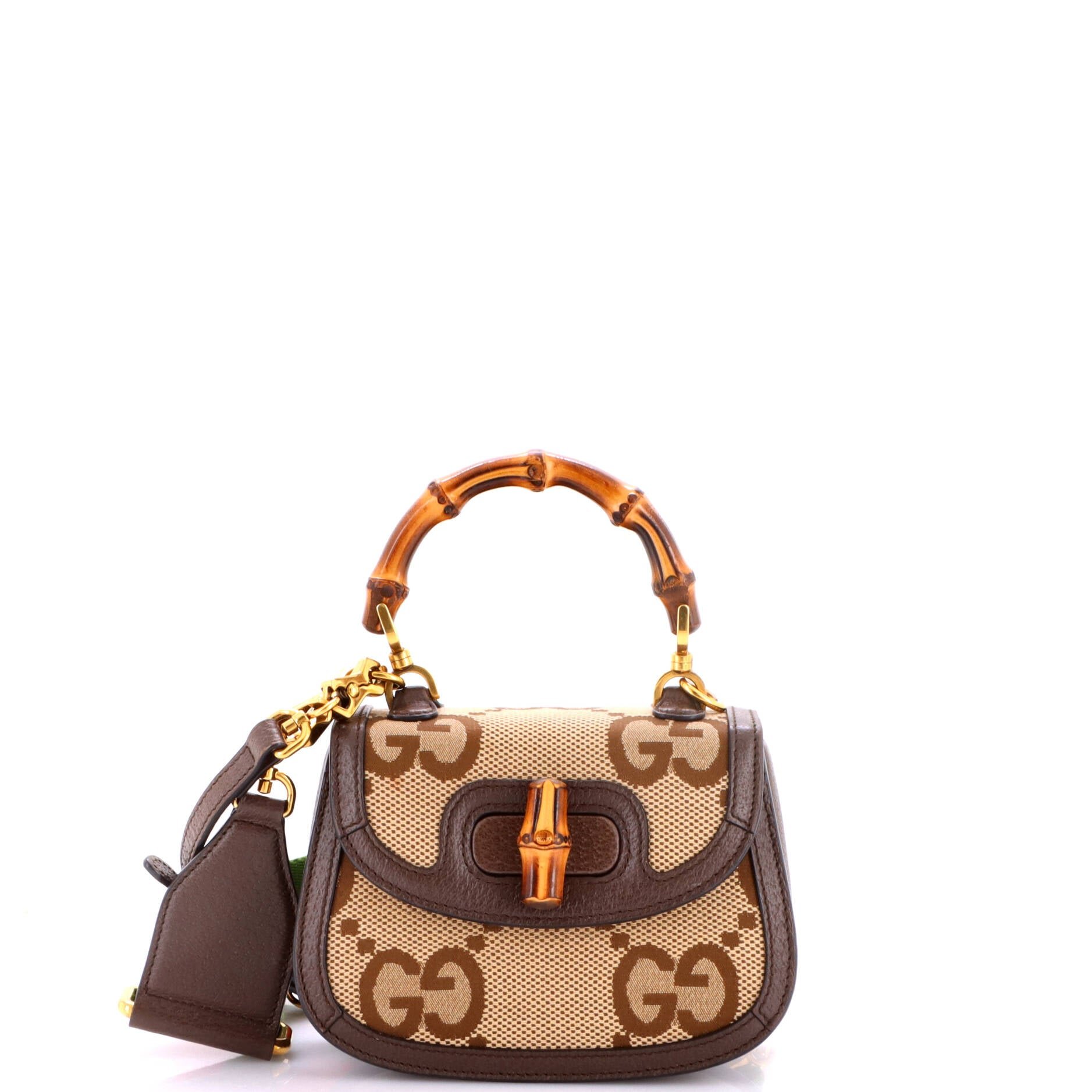Bamboo 1947 Top Handle Bag Jumbo GG Canvas Mini