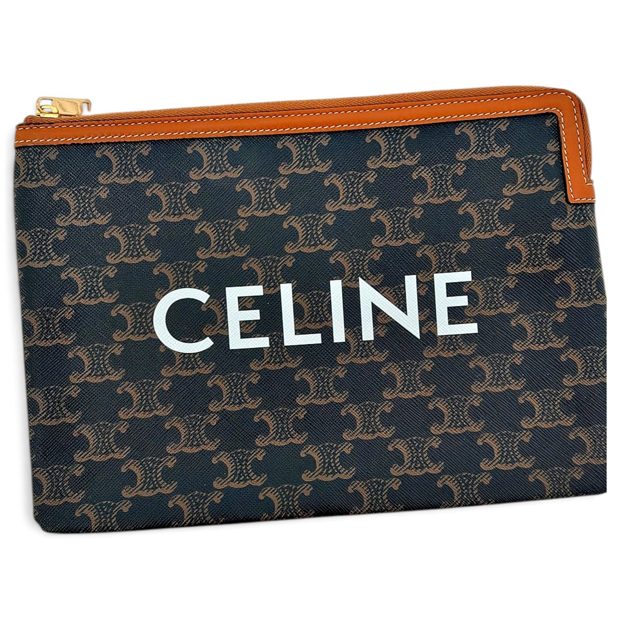 Leather clutch bag