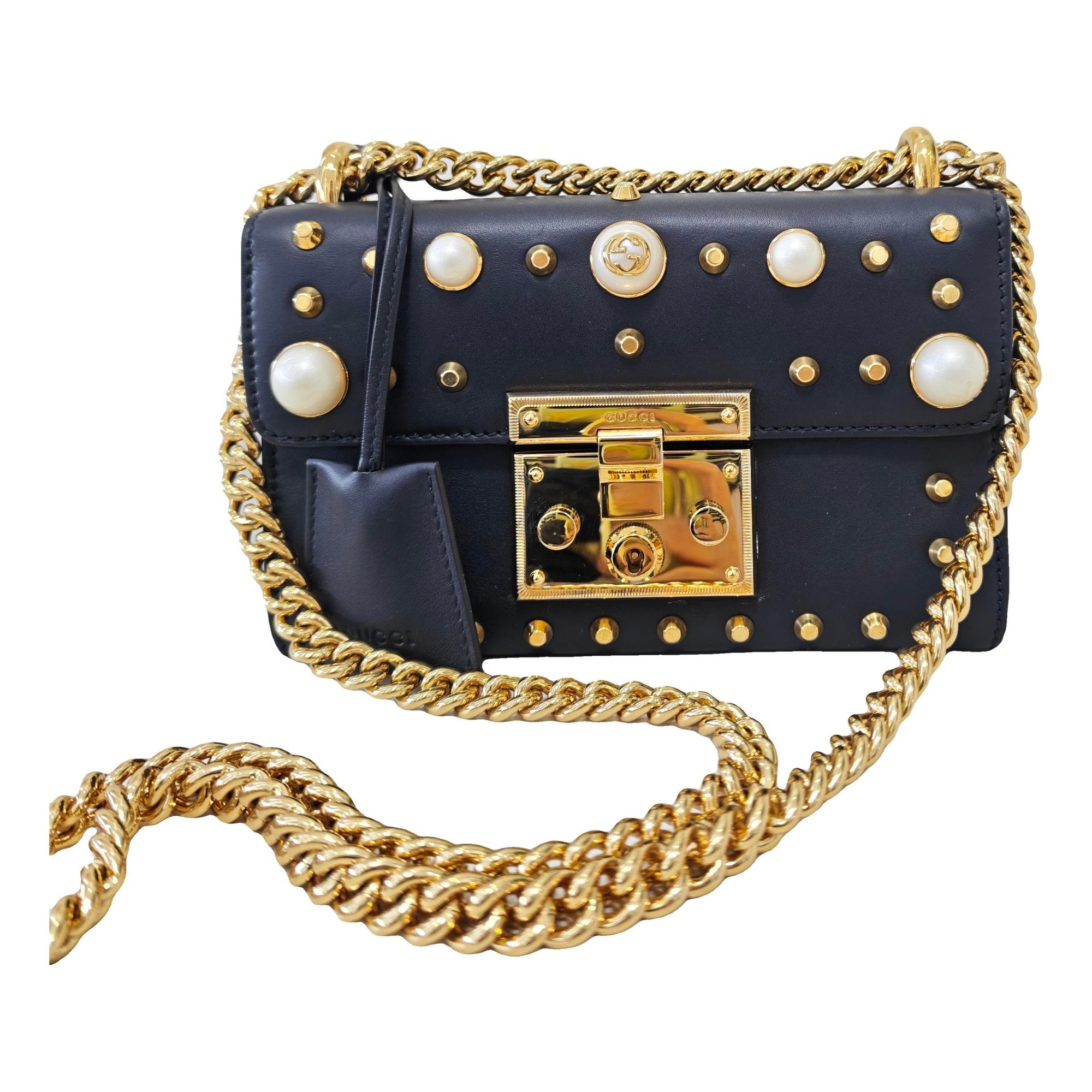 Padlock leather handbag