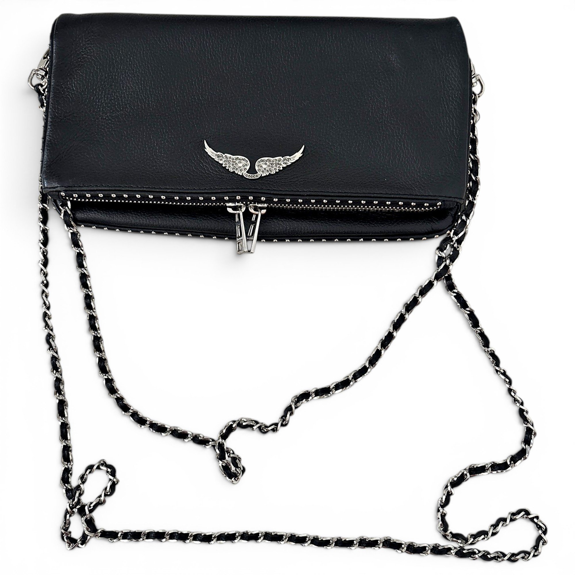 Rock leather clutch bag