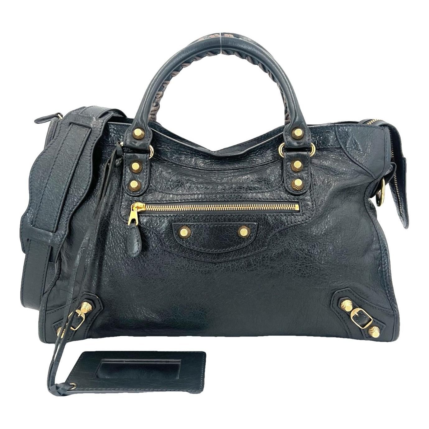 City leather handbag