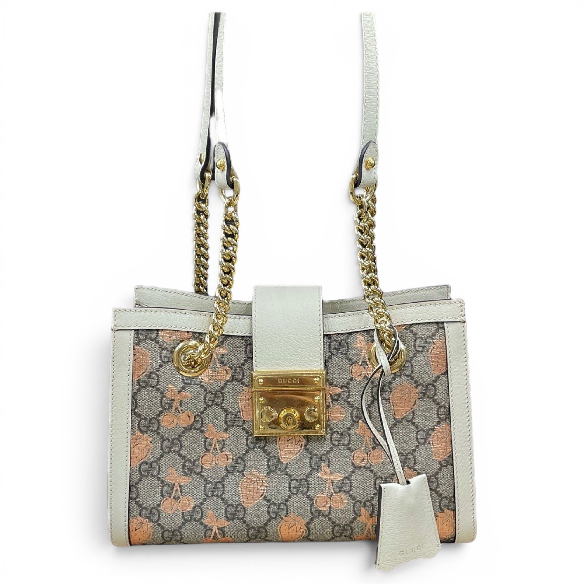Padlock leather handbag