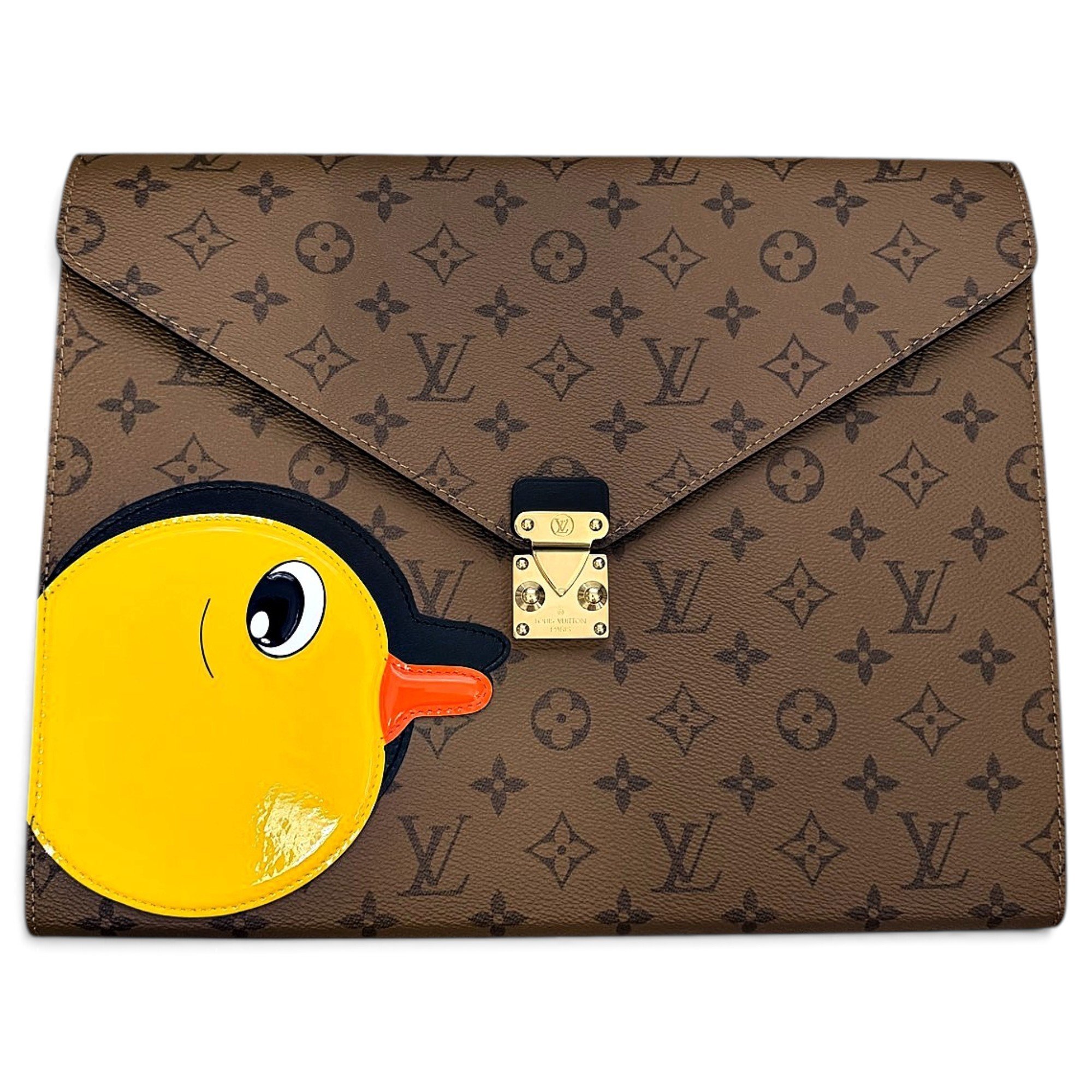 Leather clutch bag