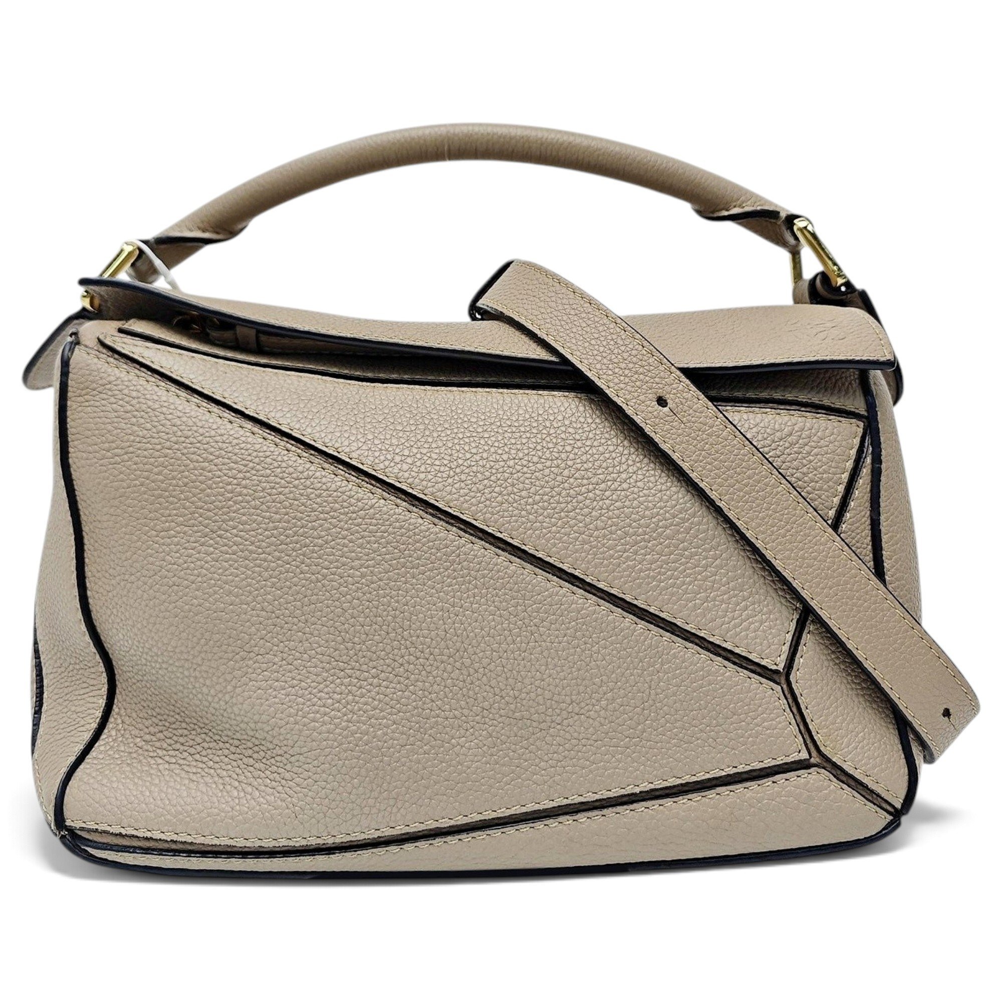 Puzzle leather handbag
