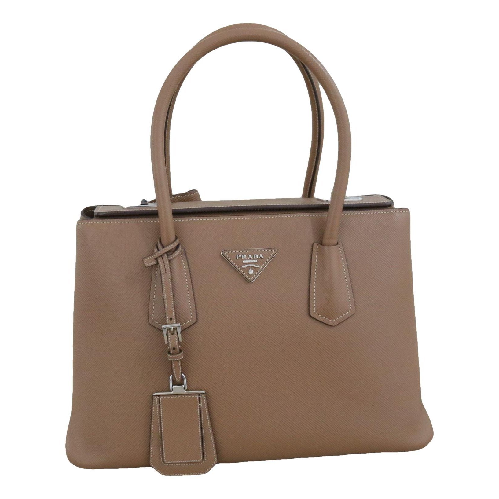 Double leather handbag