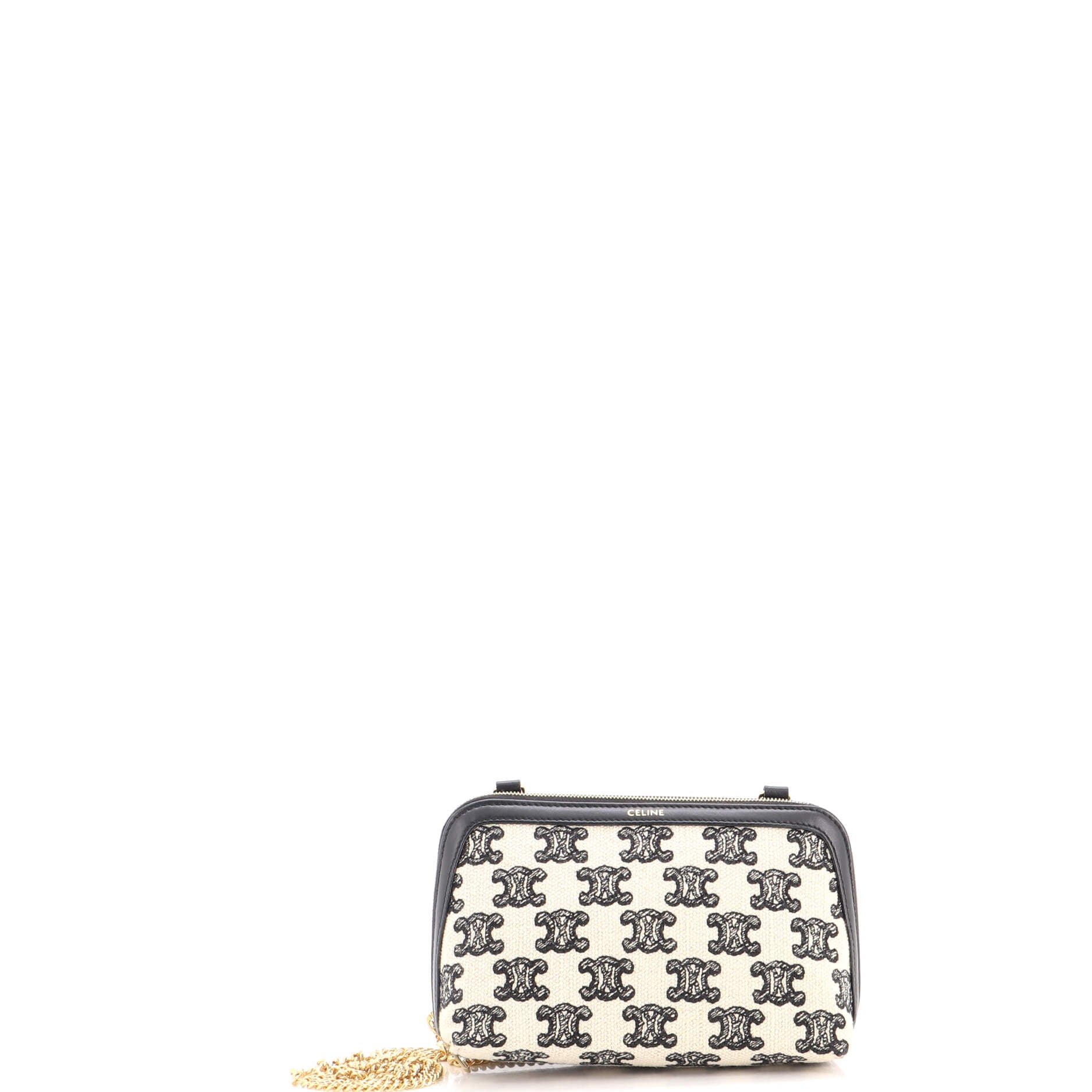 Zip Around Chain Clutch Triomphe Canvas