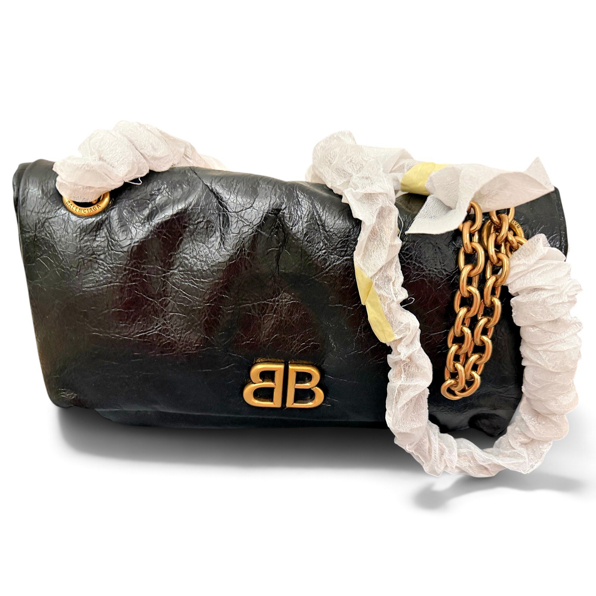 Crush leather handbag