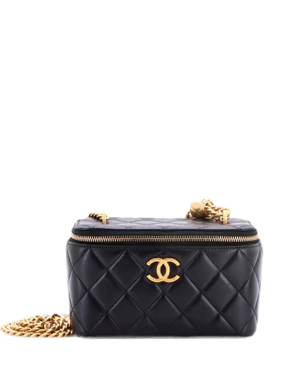 All Slide Long Vanity Case with Chain Quilted Lambskin Small crossbody bag