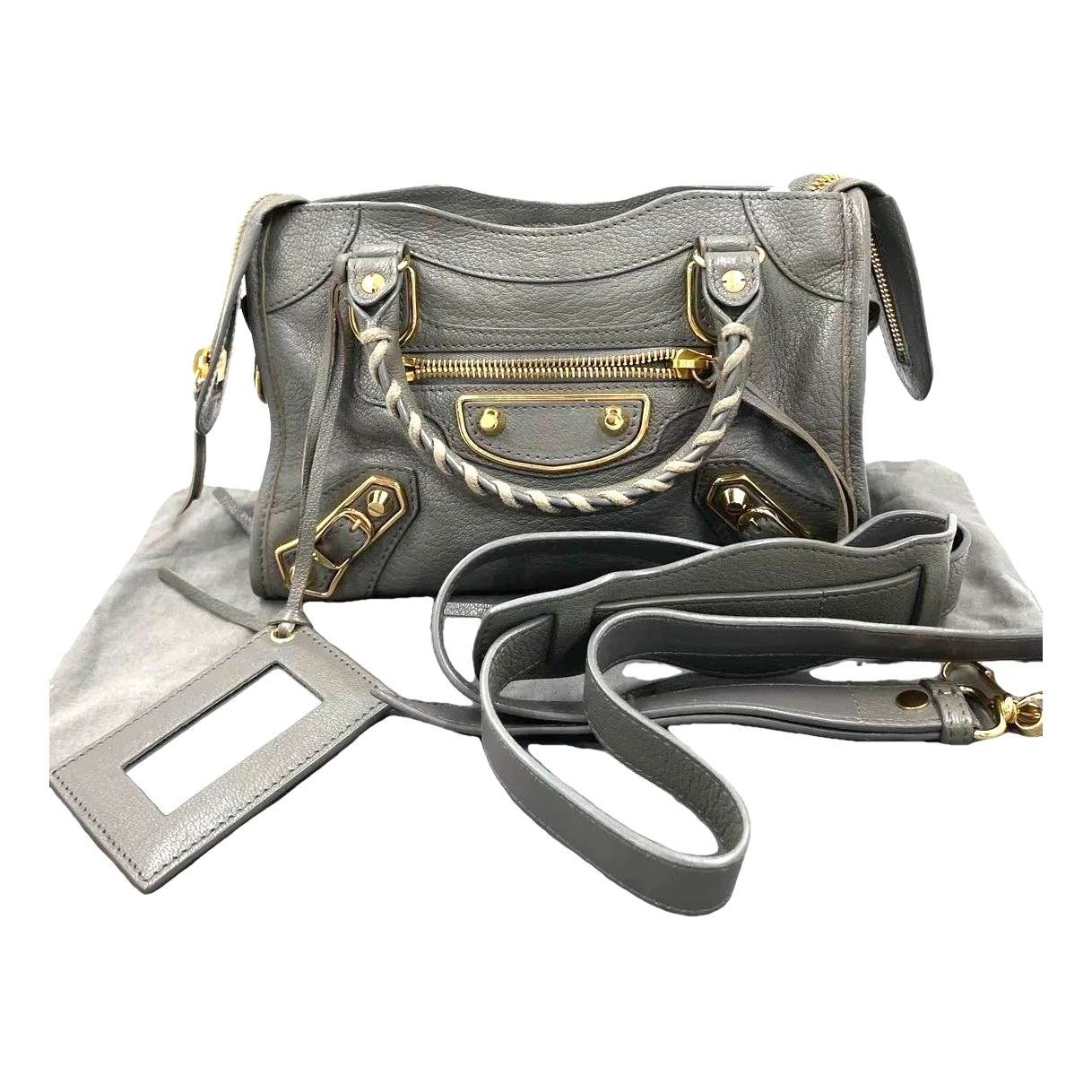 City leather handbag