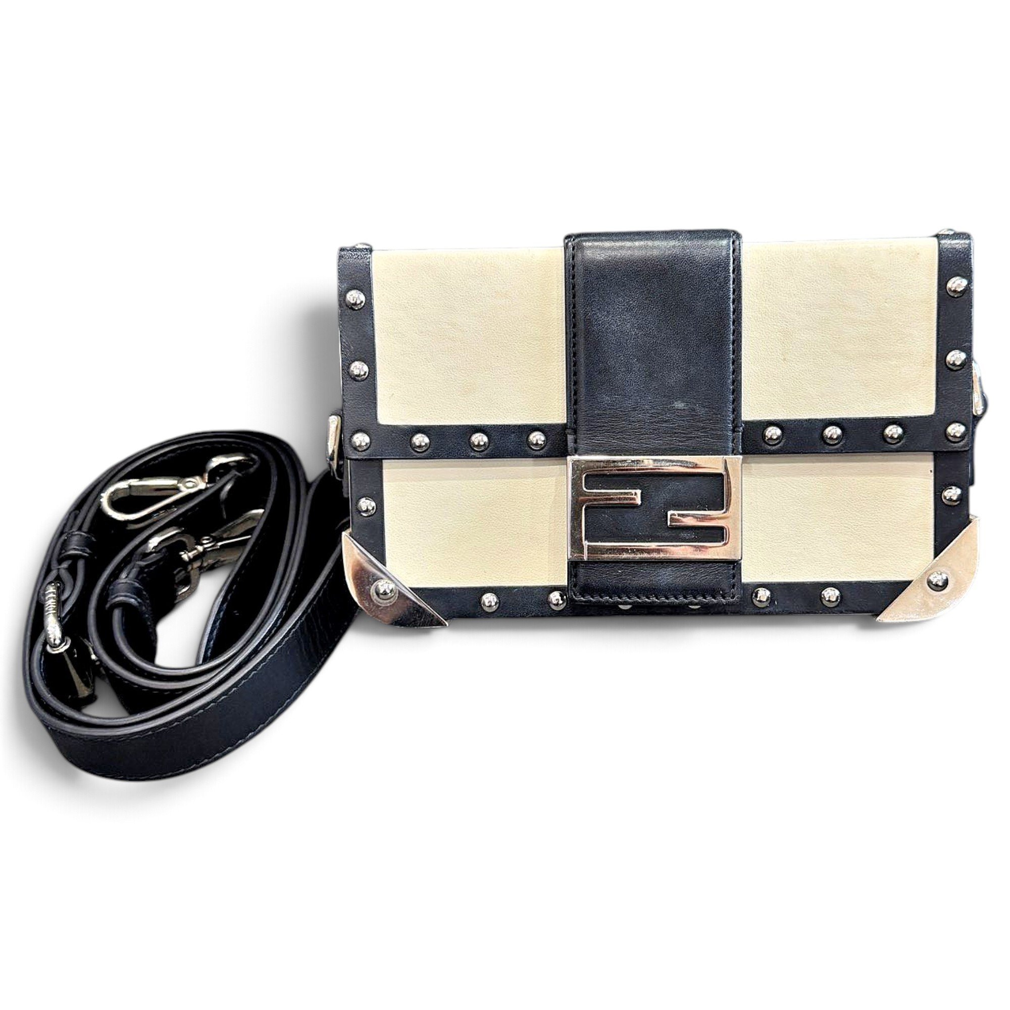 Flat Baguette leather crossbody bag