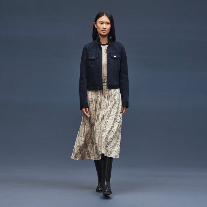 Beige Pierre d'Istrie "Cahier Du Colporteur" Straight Skirt