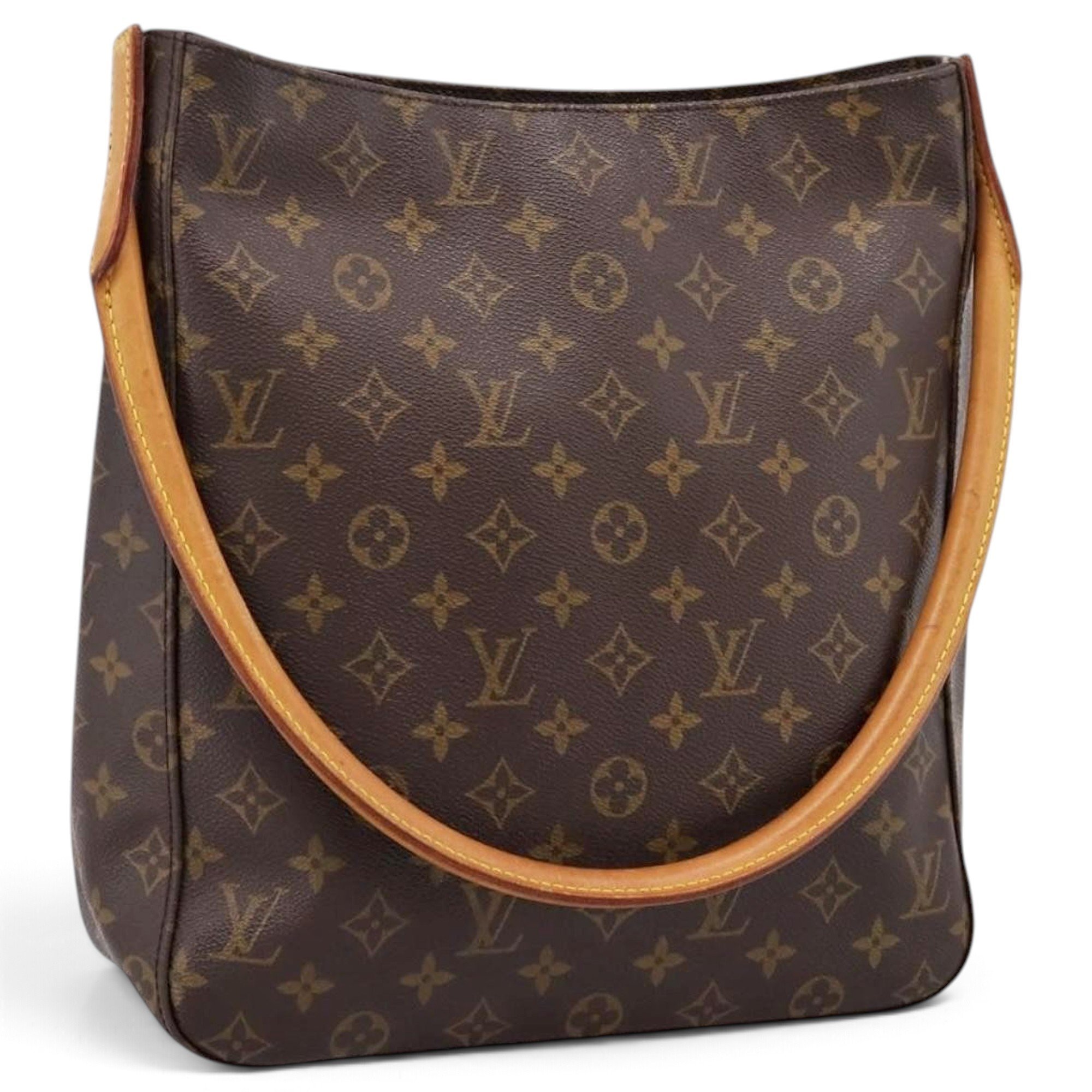 Looping leather handbag