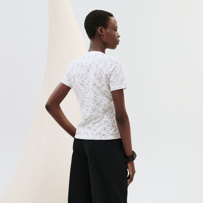 Blanc Cassé "Bolduc Au Carre" Micro T-shirt