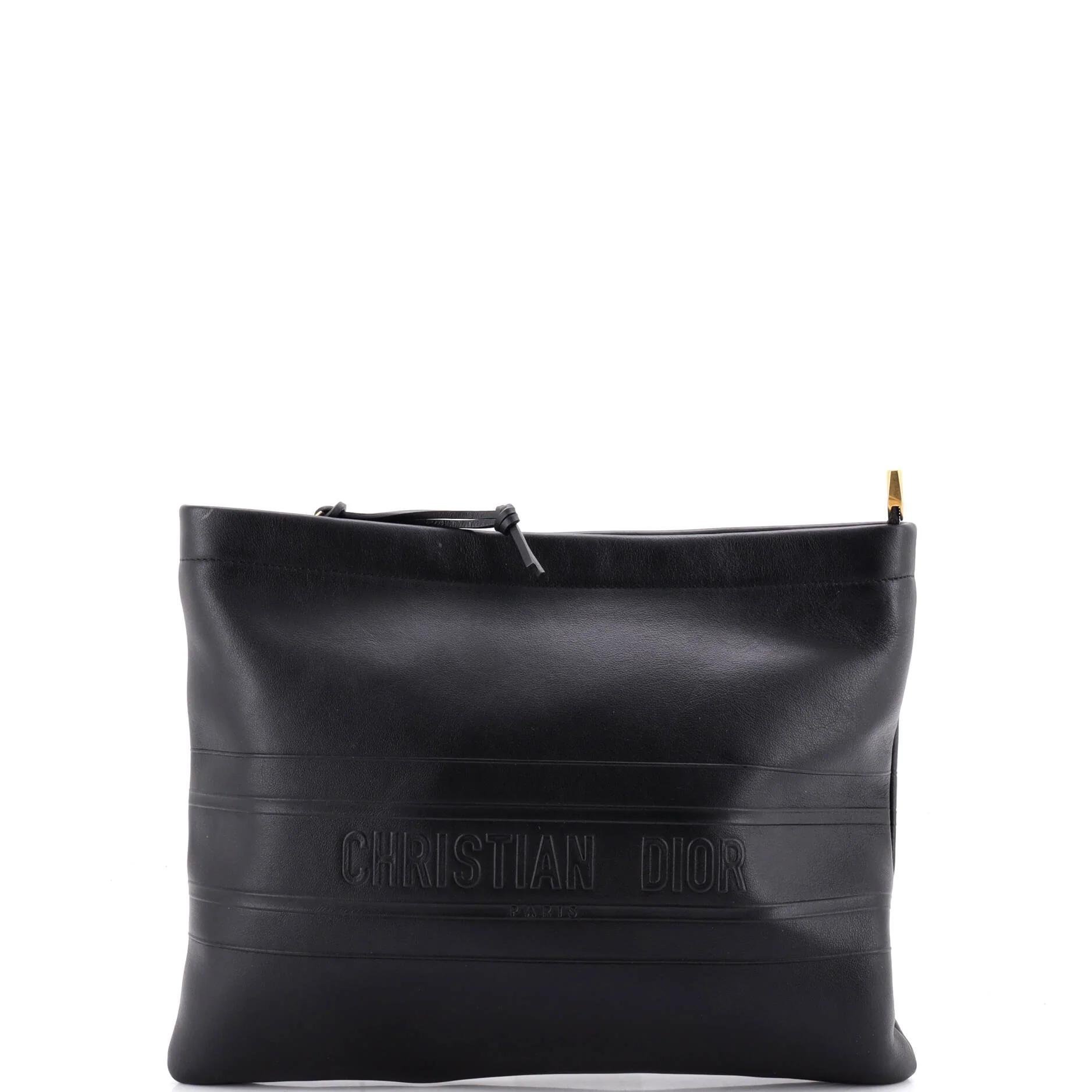 Leather clutch bag