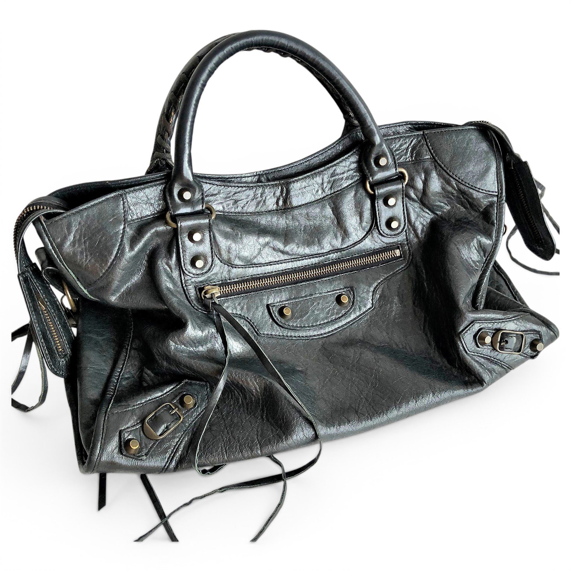 City leather handbag
