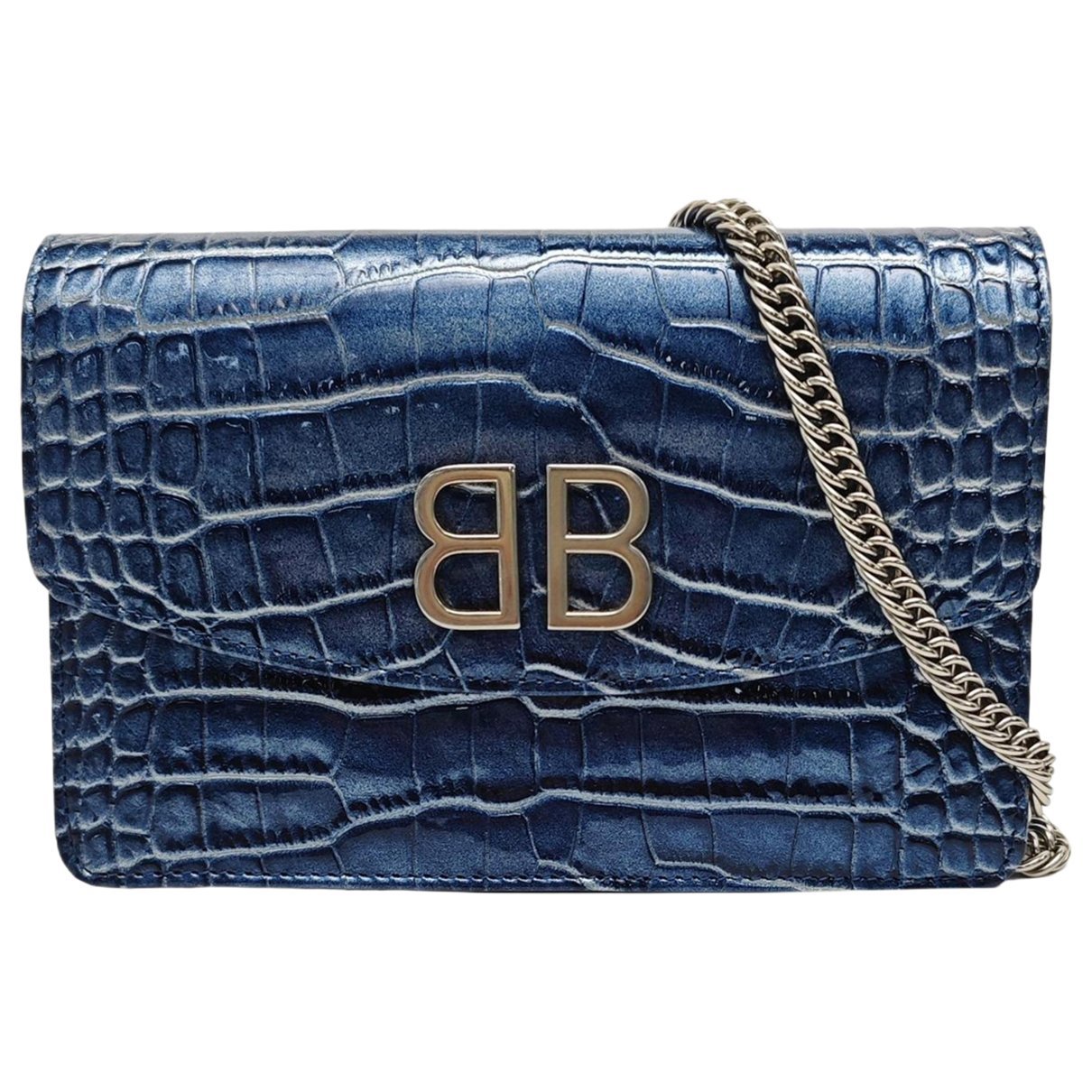 BB chain leather crossbody bag