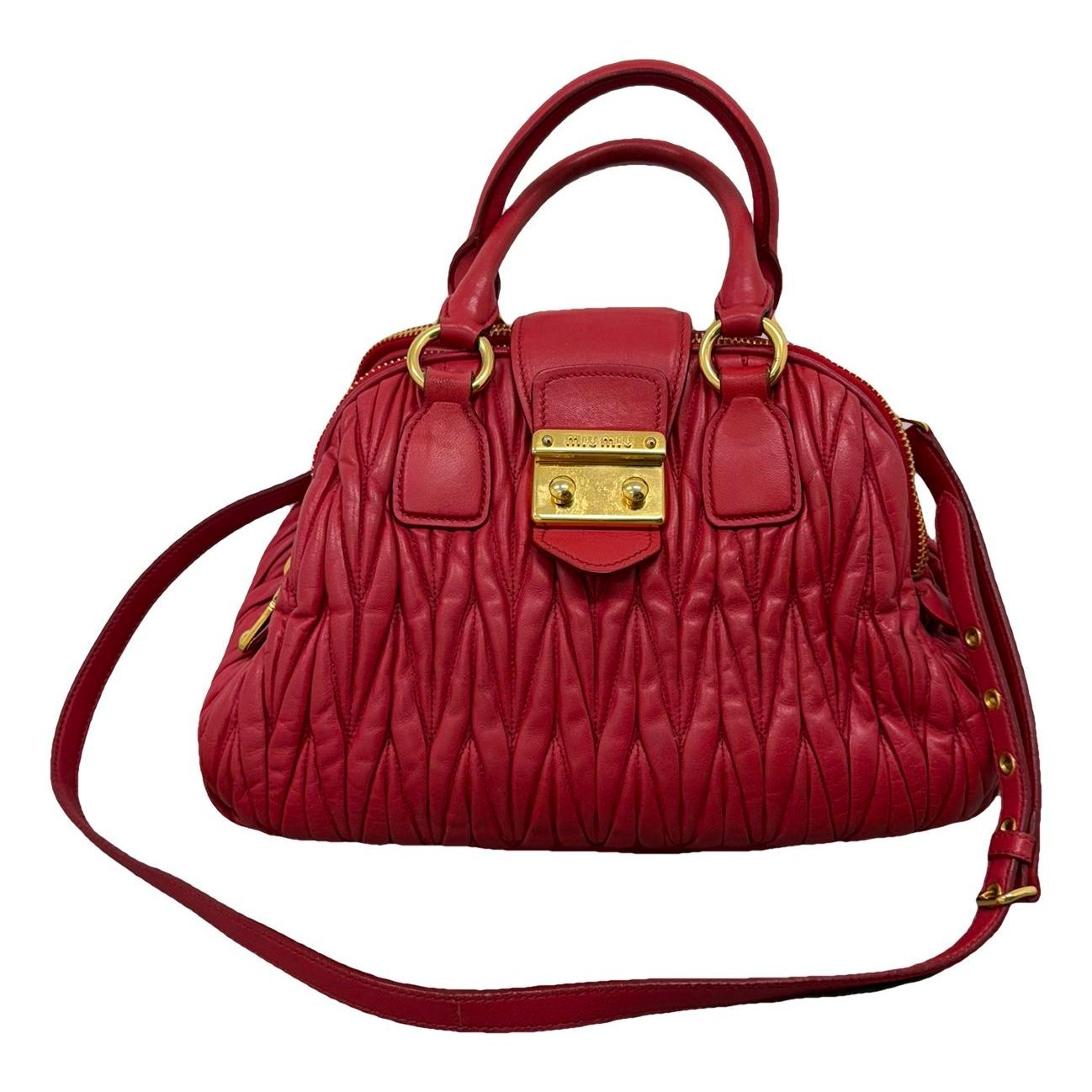 Coffer leather handbag