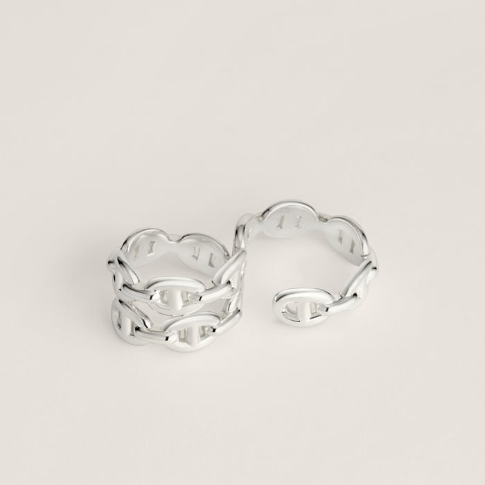 Sans Coloris Chaine d'Ancre Enchainee Double Ring