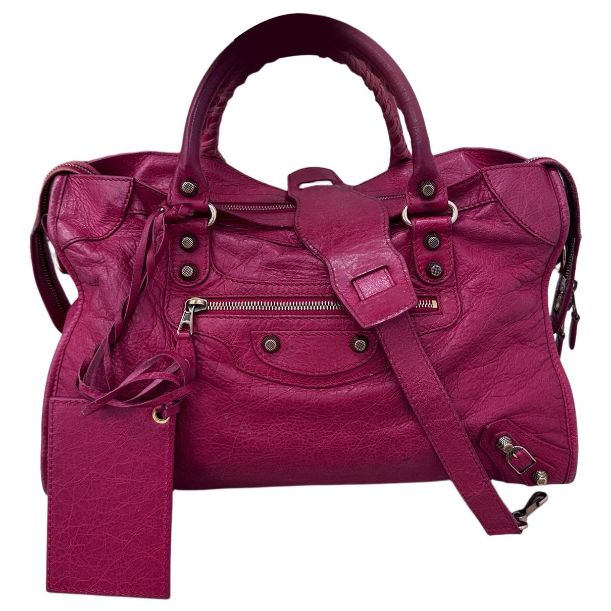 City leather handbag