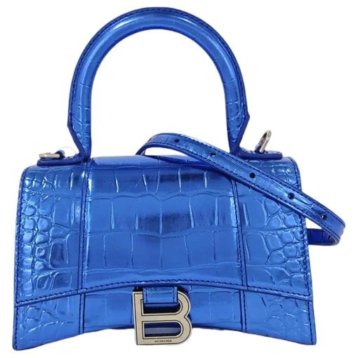 Hourglass leather handbag