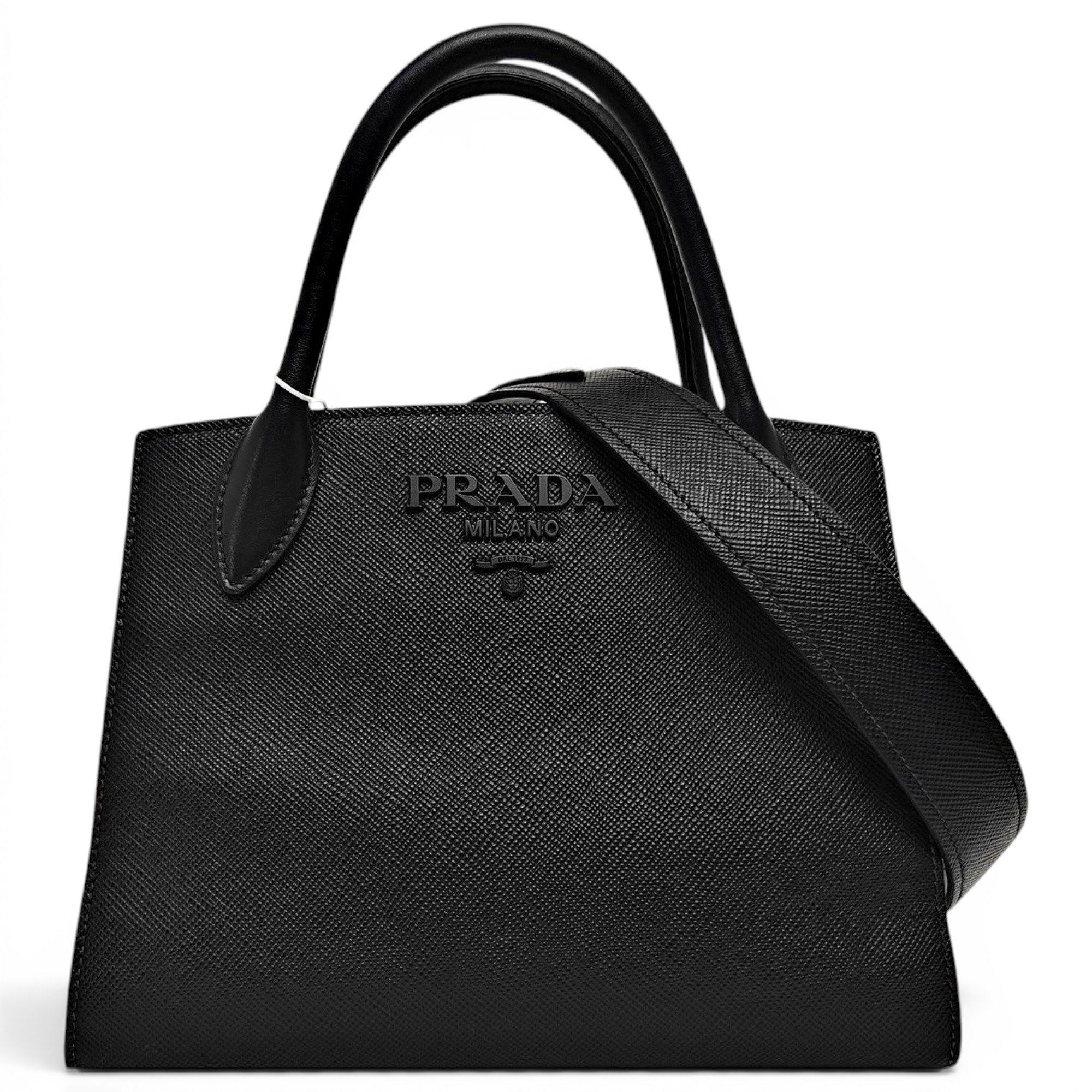 Monochrome leather handbag