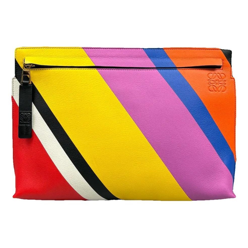 Loewe T Pouch leather clutch bag