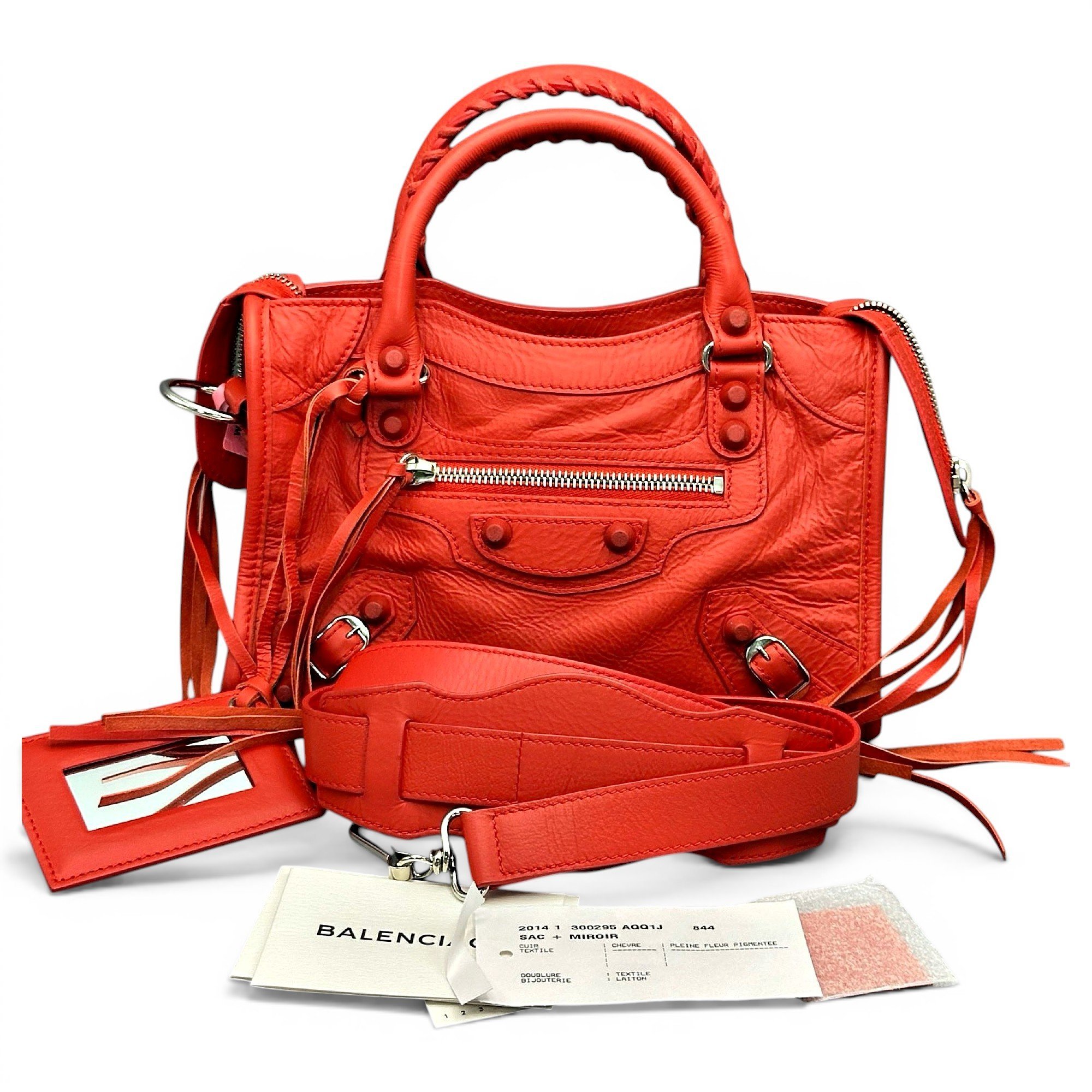 City leather handbag