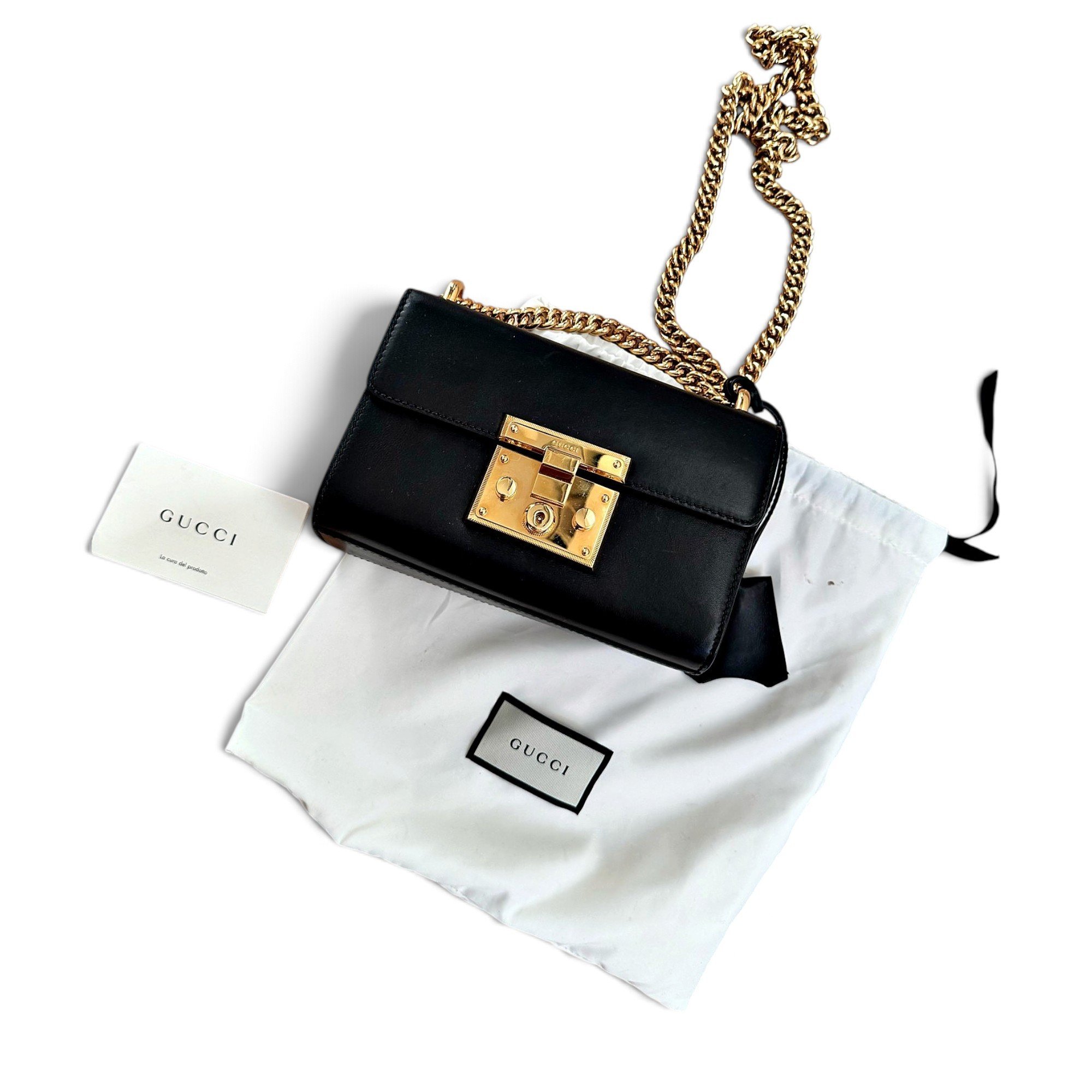 Padlock leather handbag