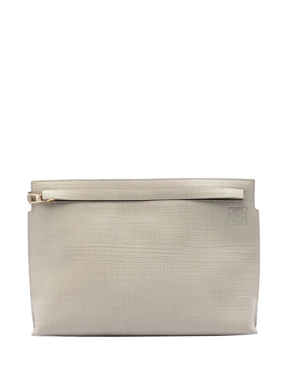 2015 Large Linen Embossed Calfskin Anagram T Pouch clutch bag