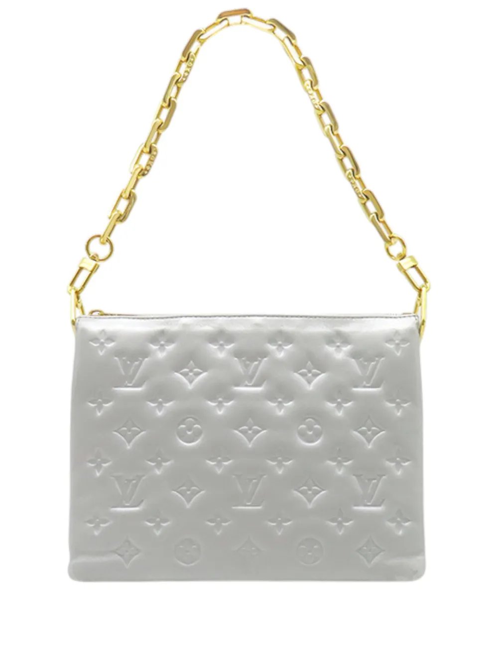 2021-2026 Monogram Embossed Puffy Lambskin Coussin PM satchel