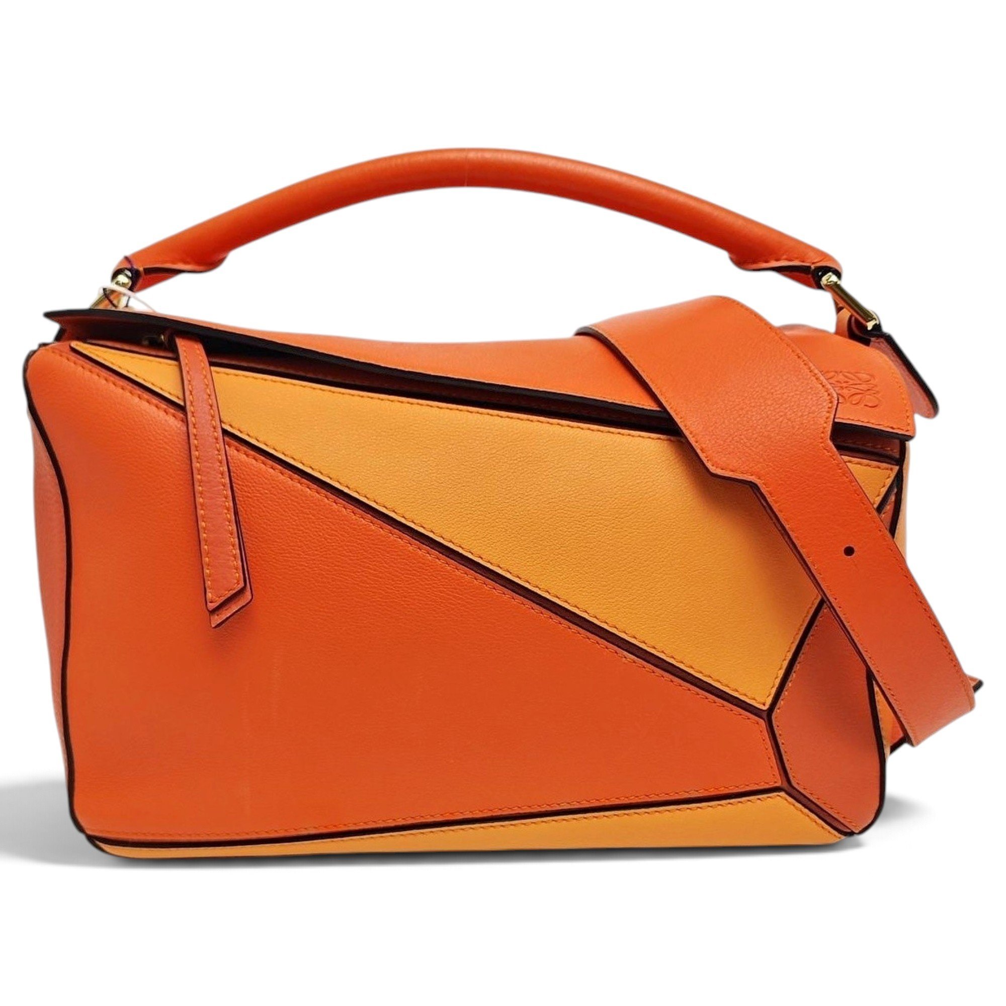 Puzzle leather handbag