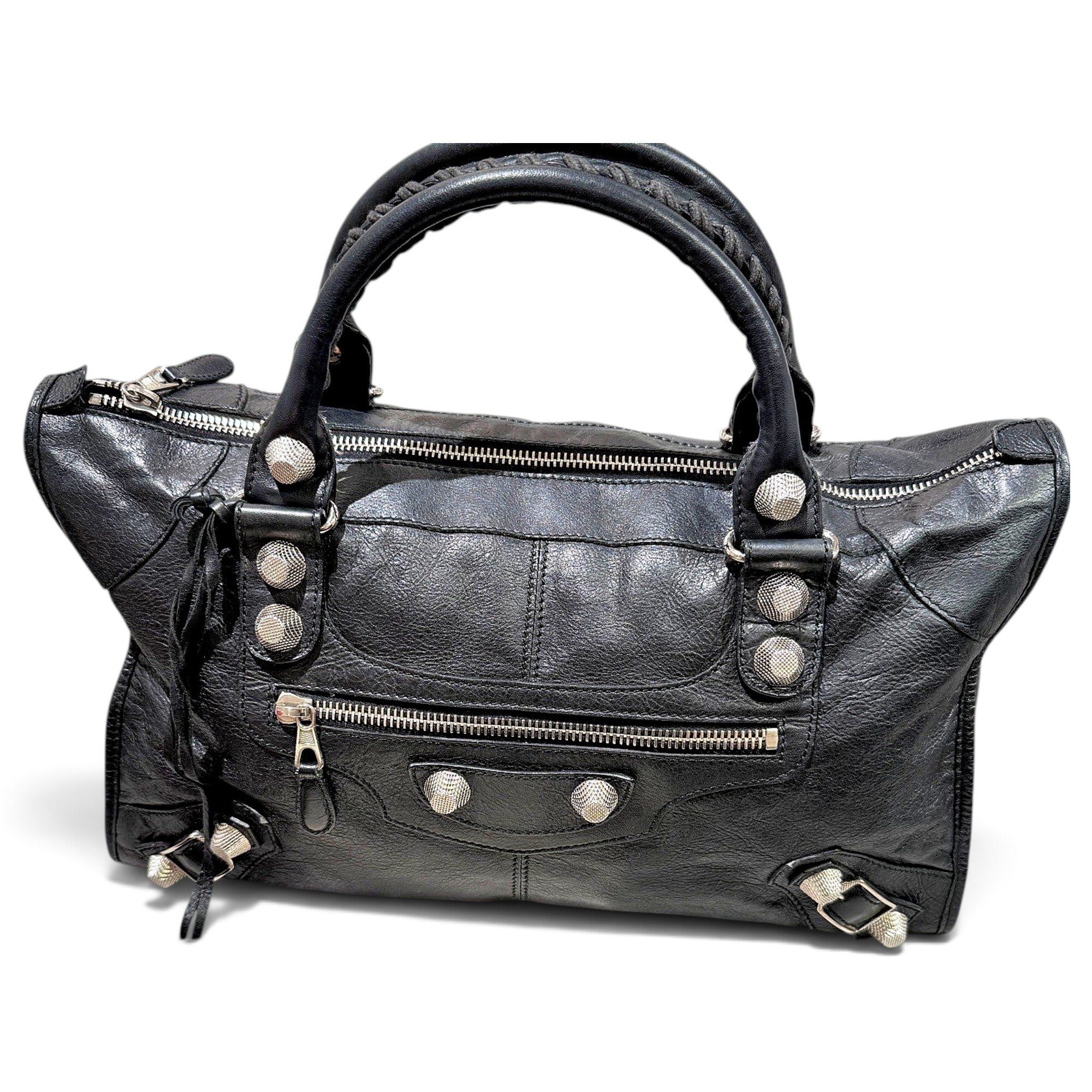 Work leather handbag
