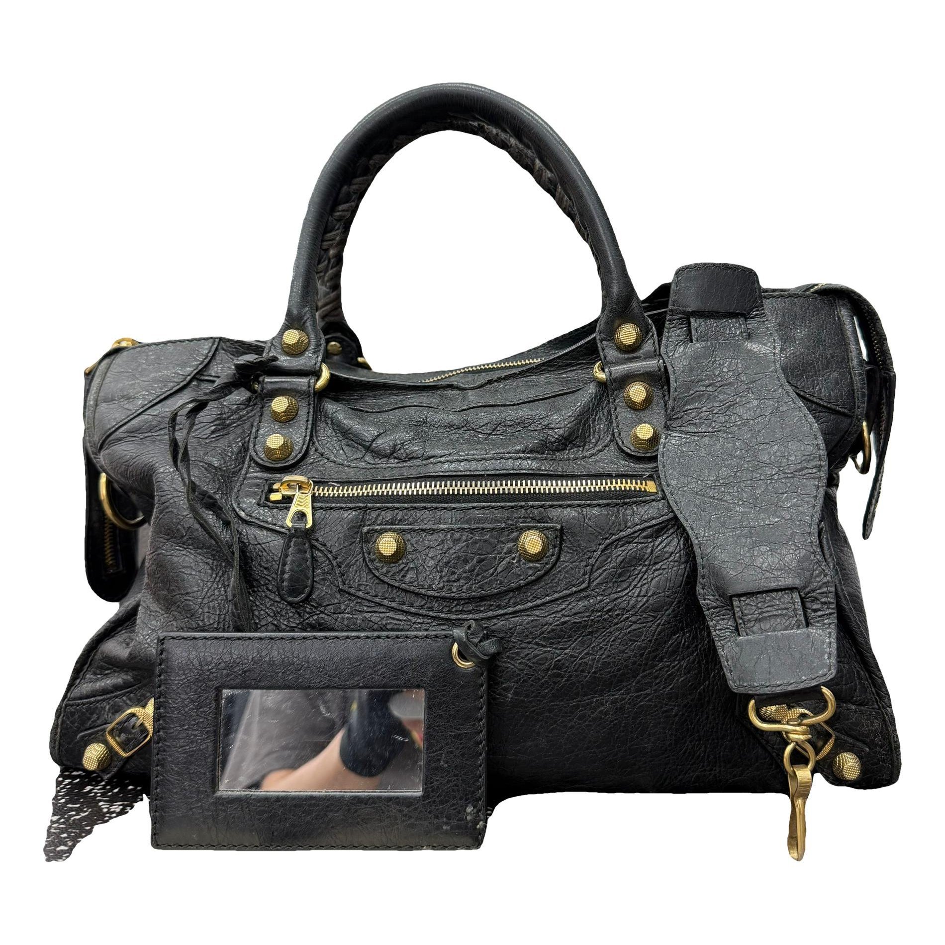 Classic Metalic leather handbag