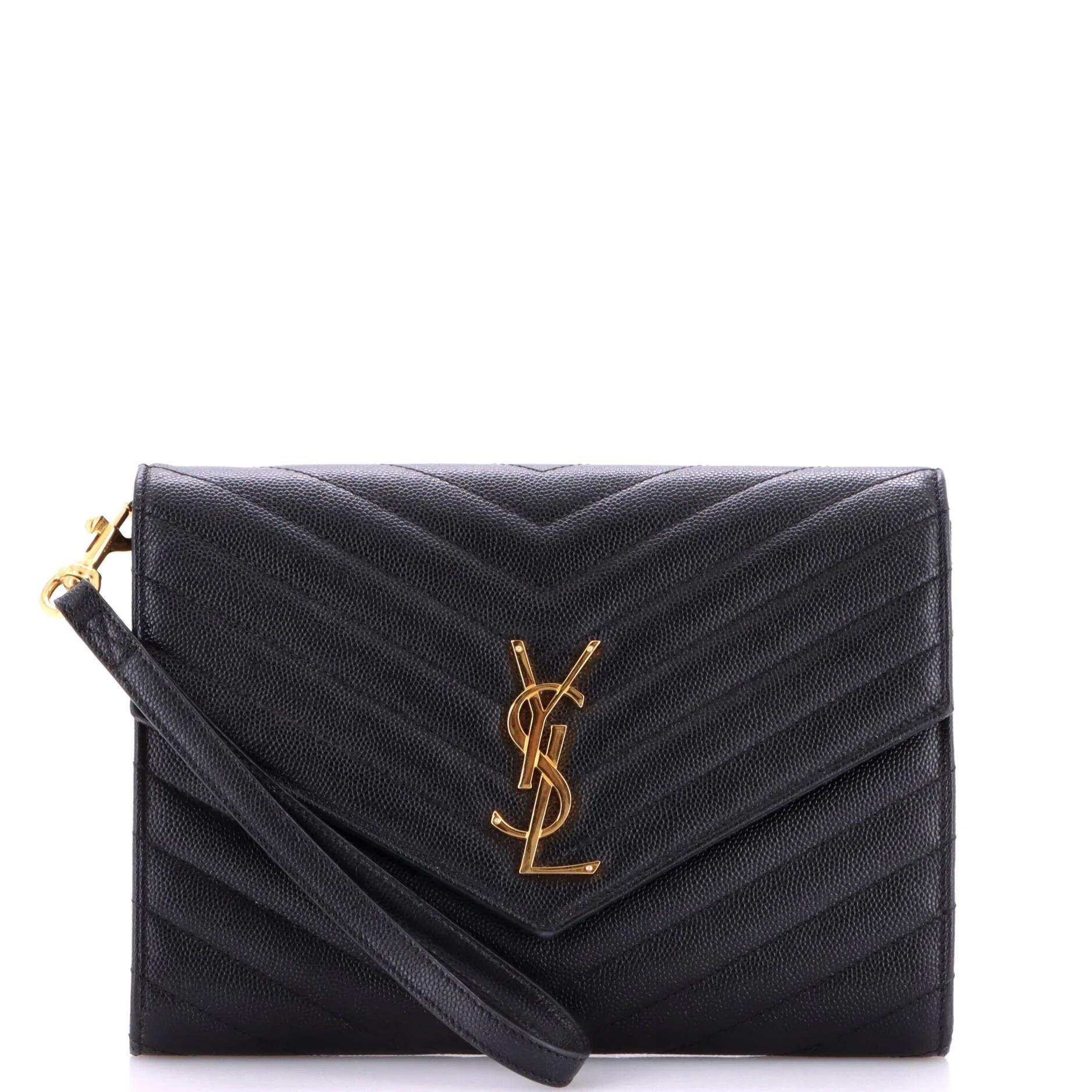 Leather clutch bag