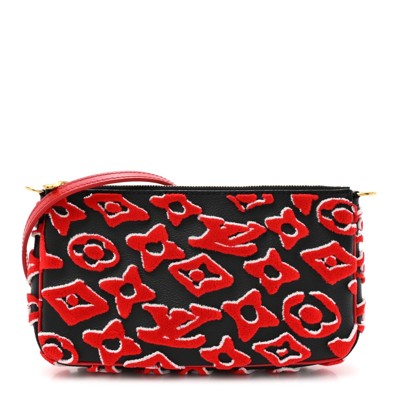 Louis Vuitton X UF Tufted Monogram Pochette Accessories Black Red Black Red