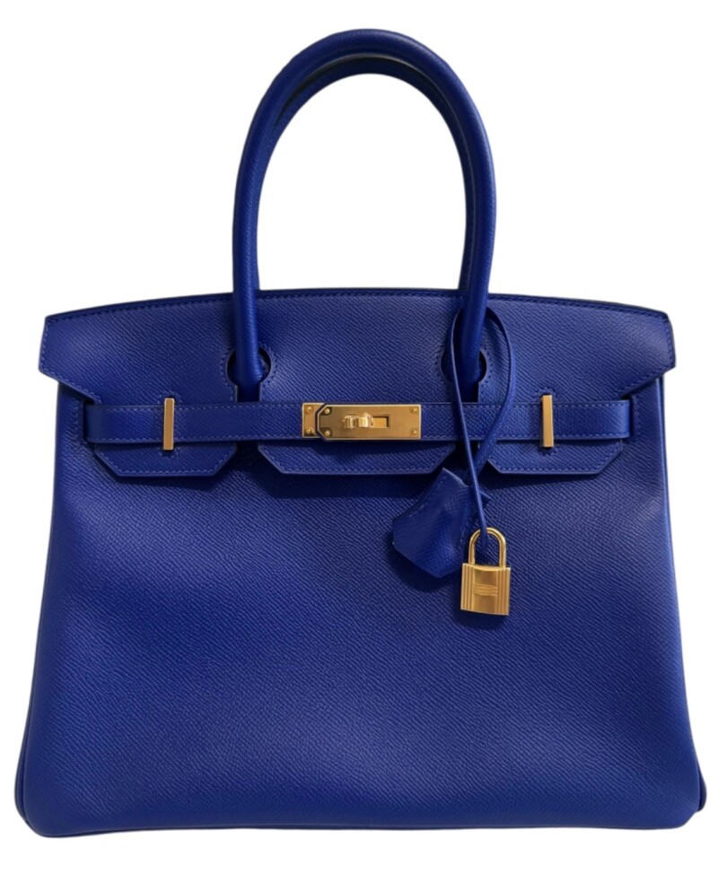 Hermes Bleu Electrique Epsom Birkin 30 Gold Hardware, 2018