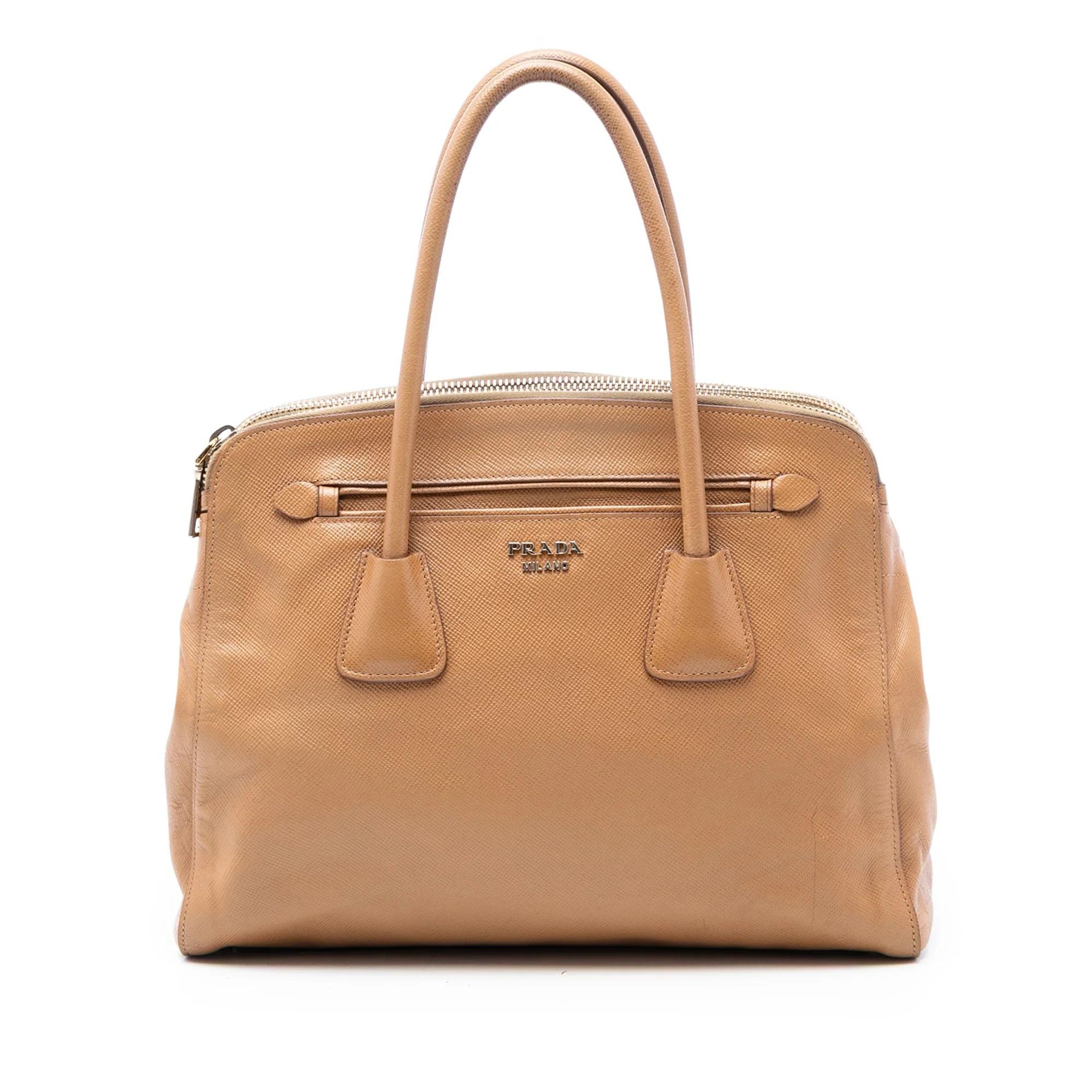 Double leather handbag