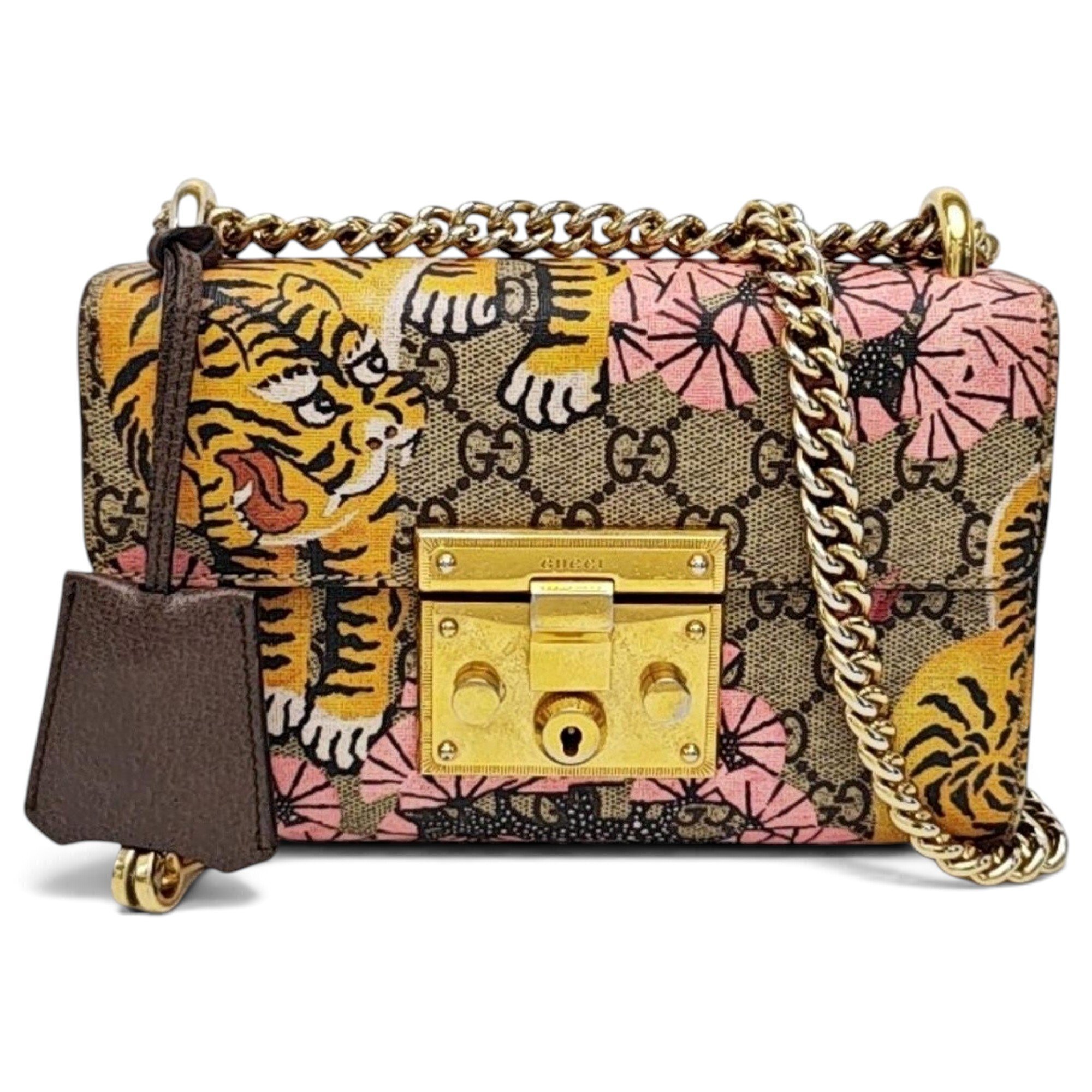 Padlock leather handbag