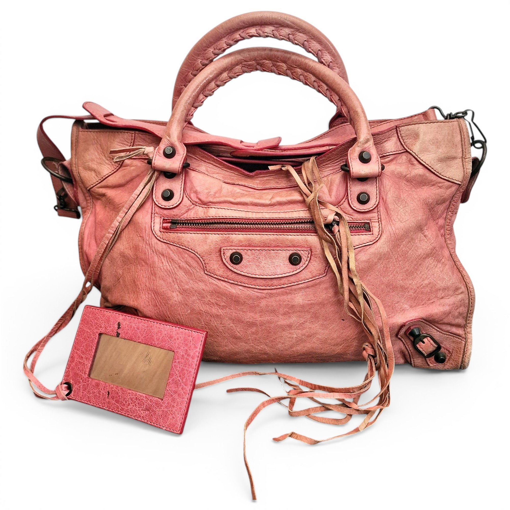 City leather handbag