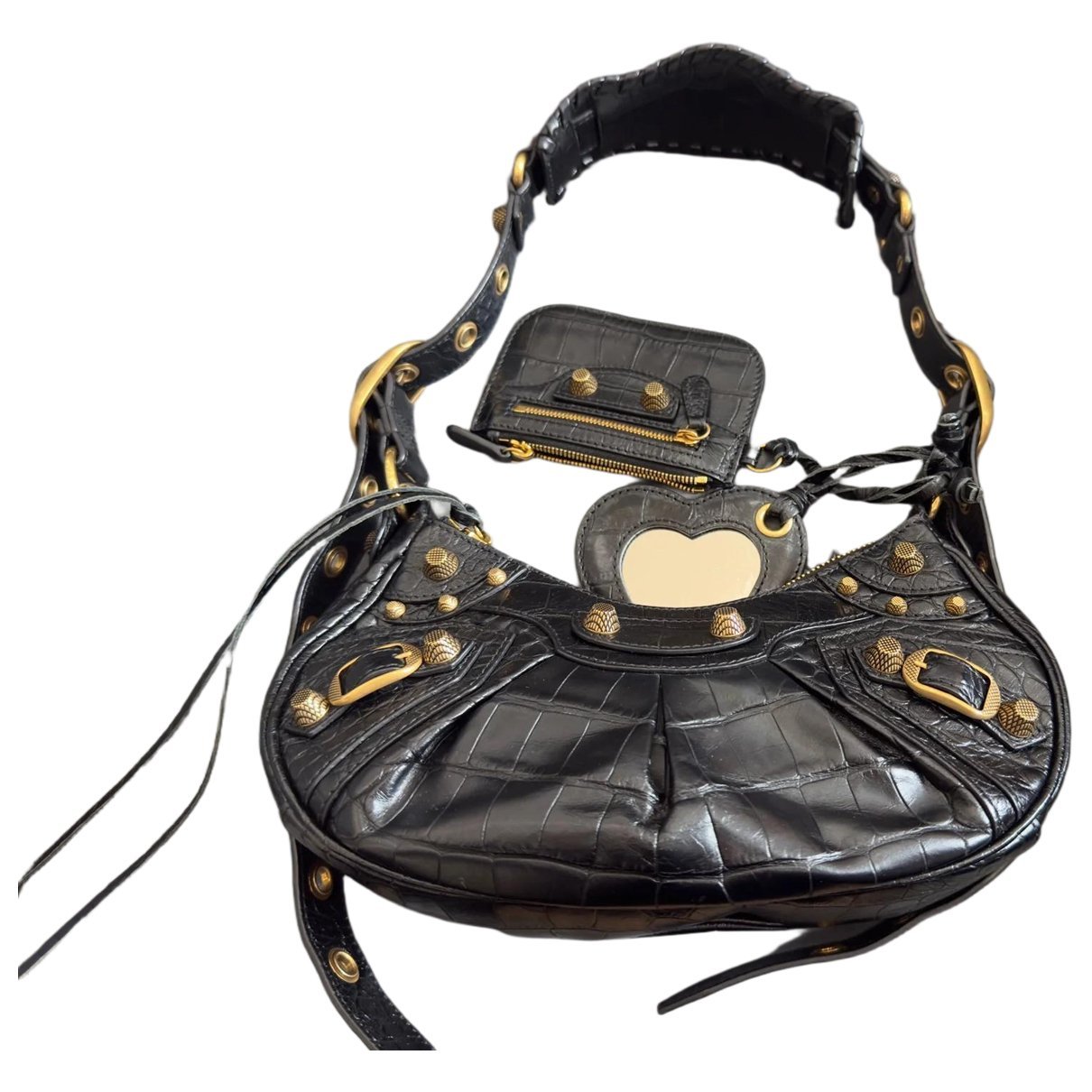 Cable leather mini bag