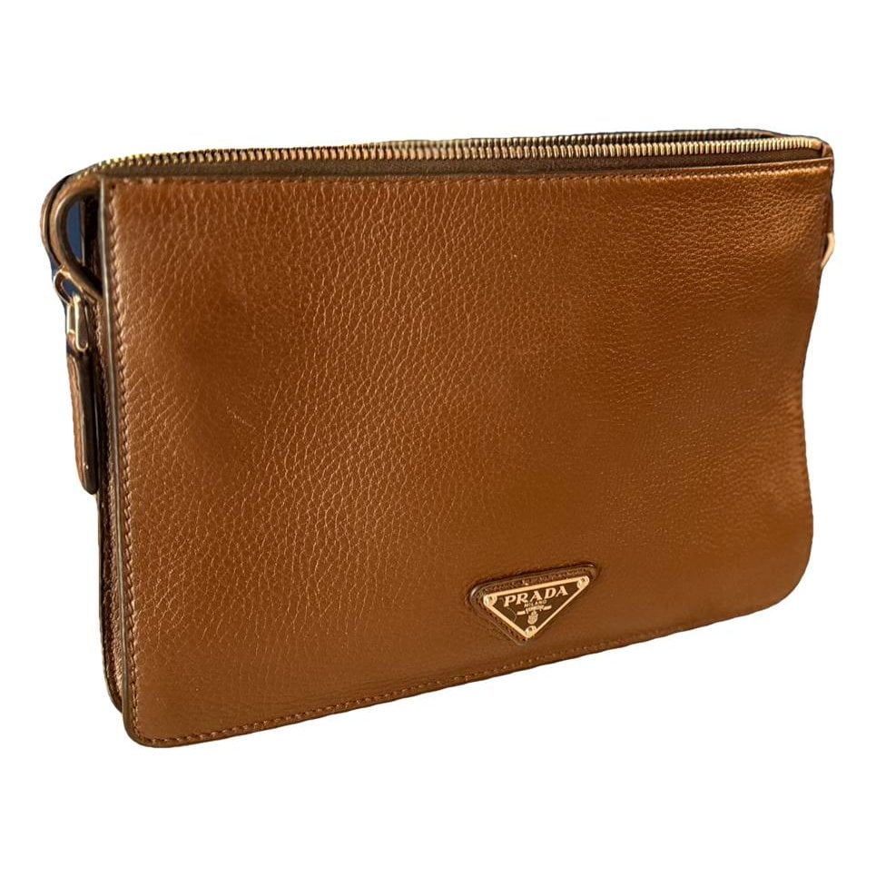 Leather clutch bag