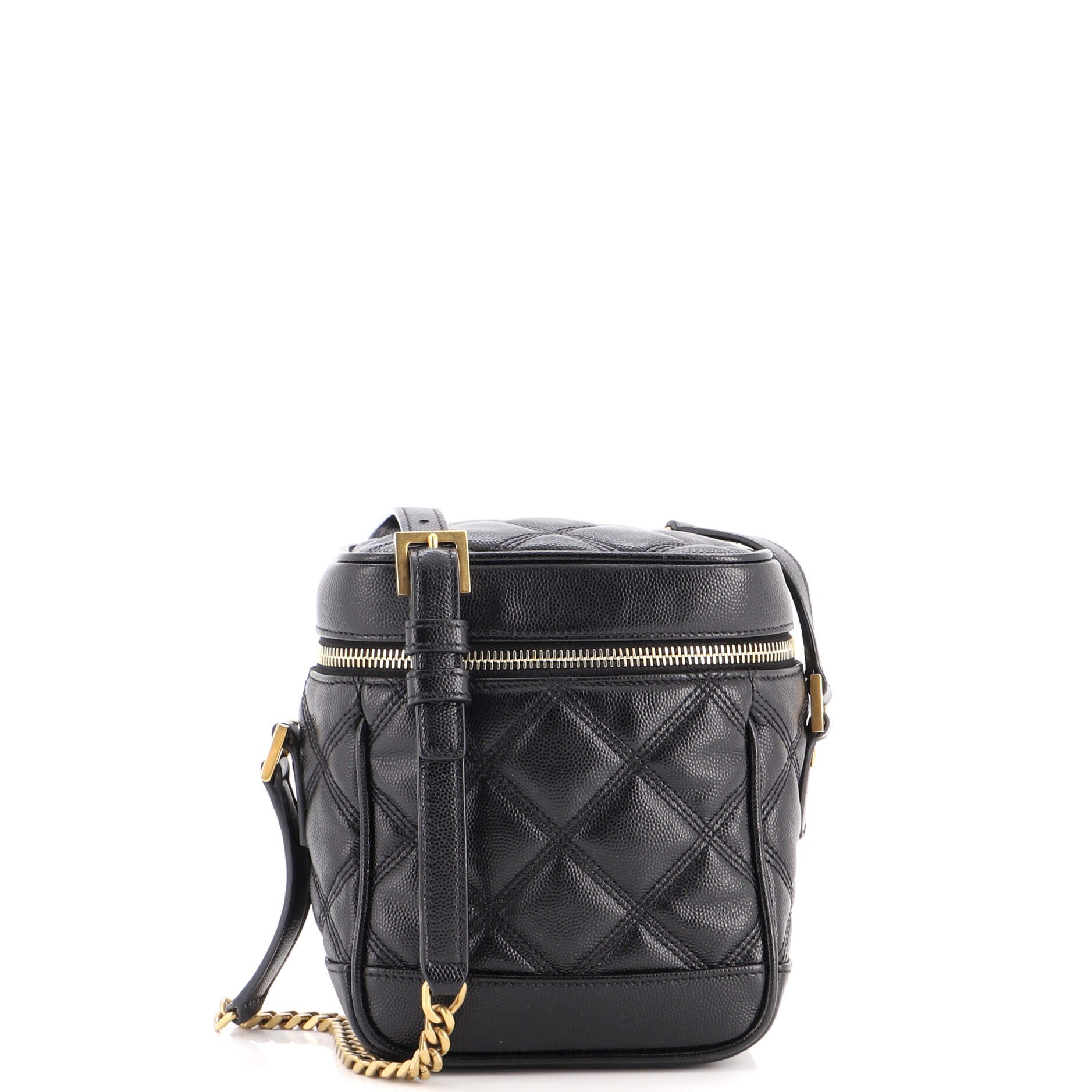 80's Vanity Bag Quilted Leather