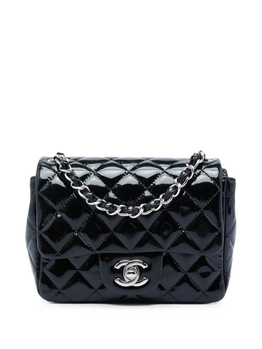 2013-2014 Mini Square Classic Patent Single Flap crossbody bag