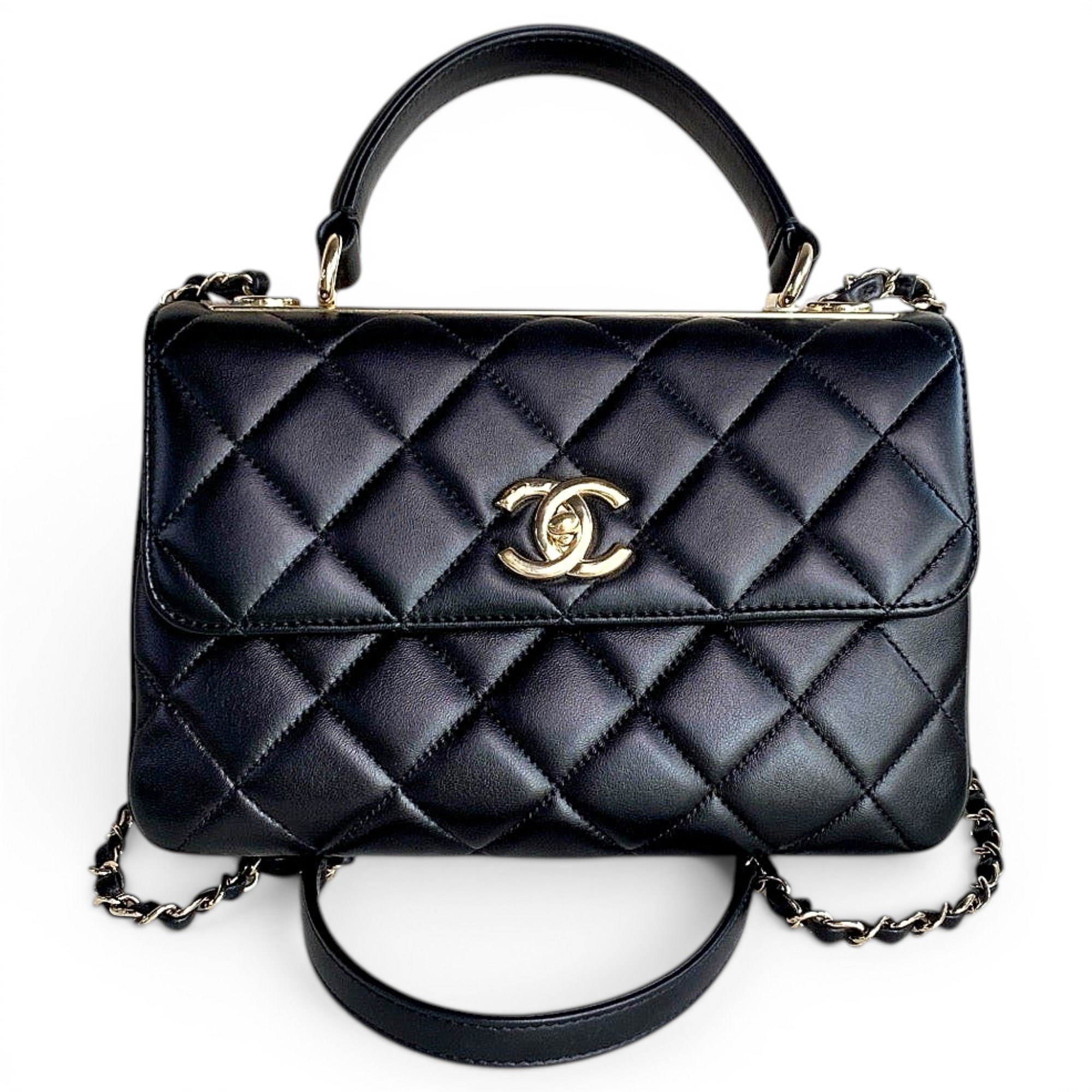 Trendy CC leather handbag