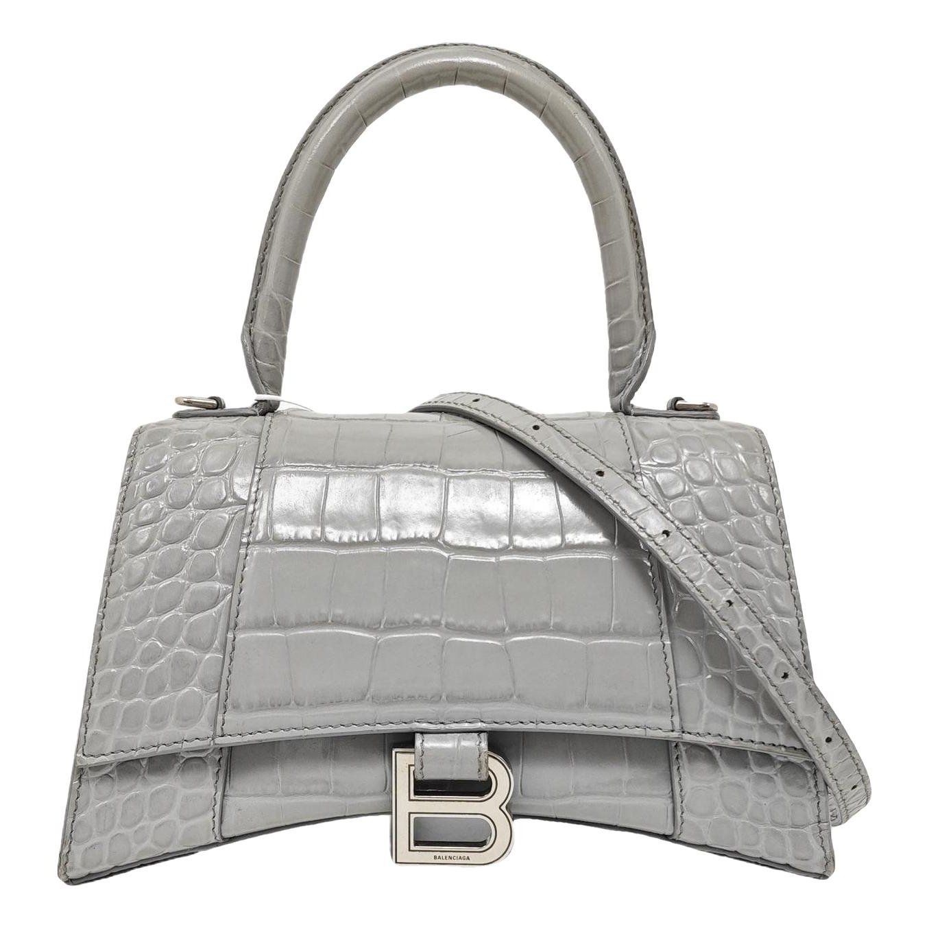 Hourglass leather handbag