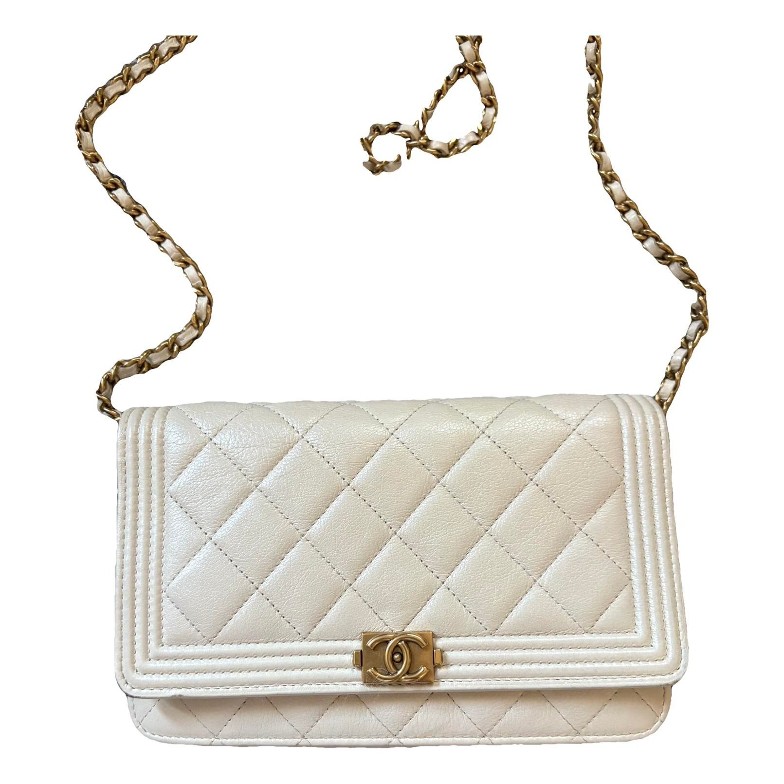Wallet On Chain Boy Half Flap leather crossbody bag
