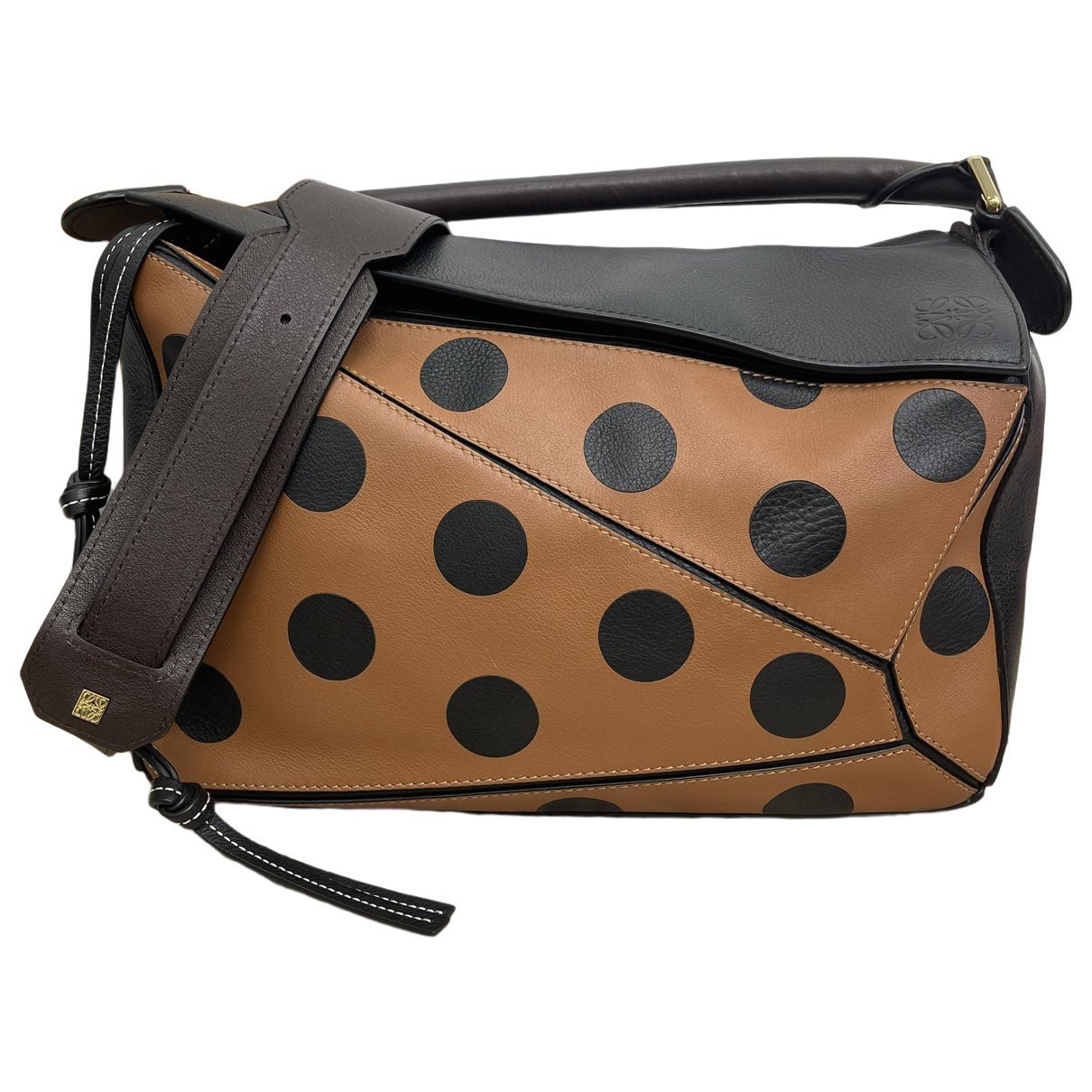 Puzzle leather handbag