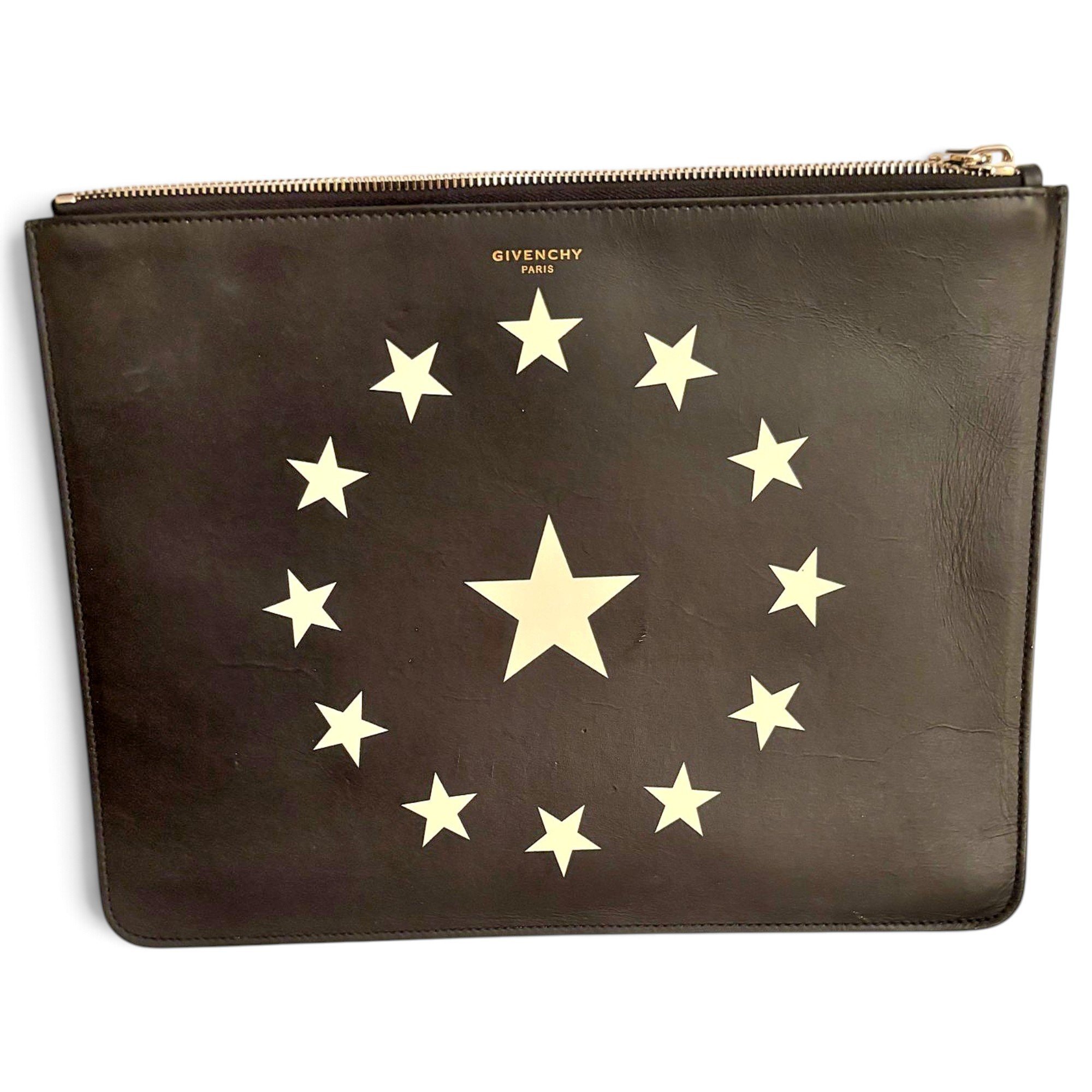Leather clutch bag