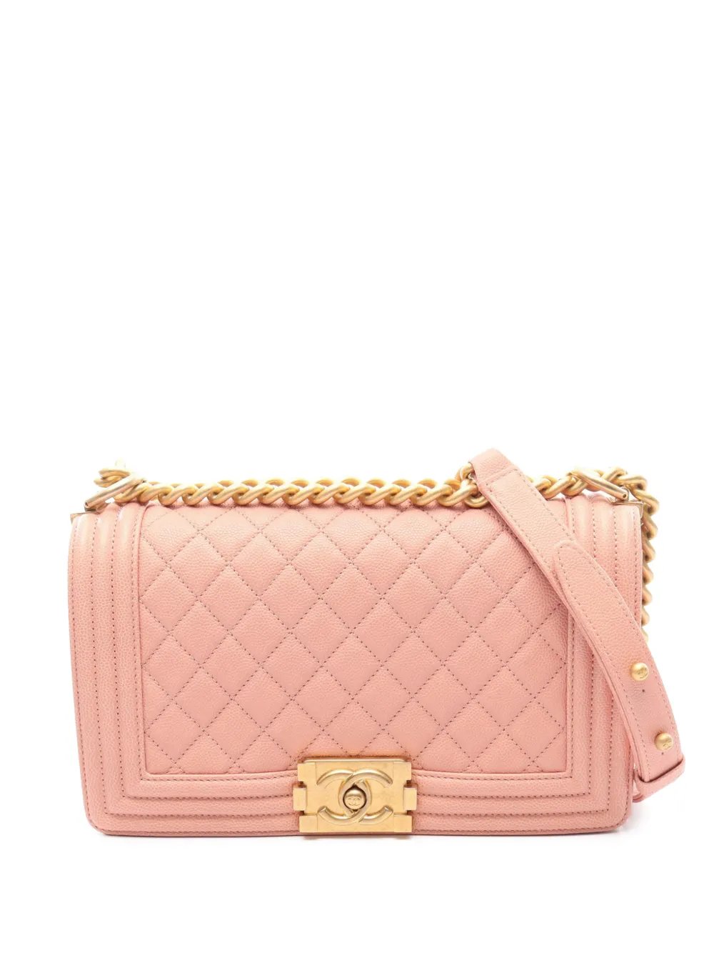 2018 Old Medium Quilted Caviar Boy Flap crossbody bag