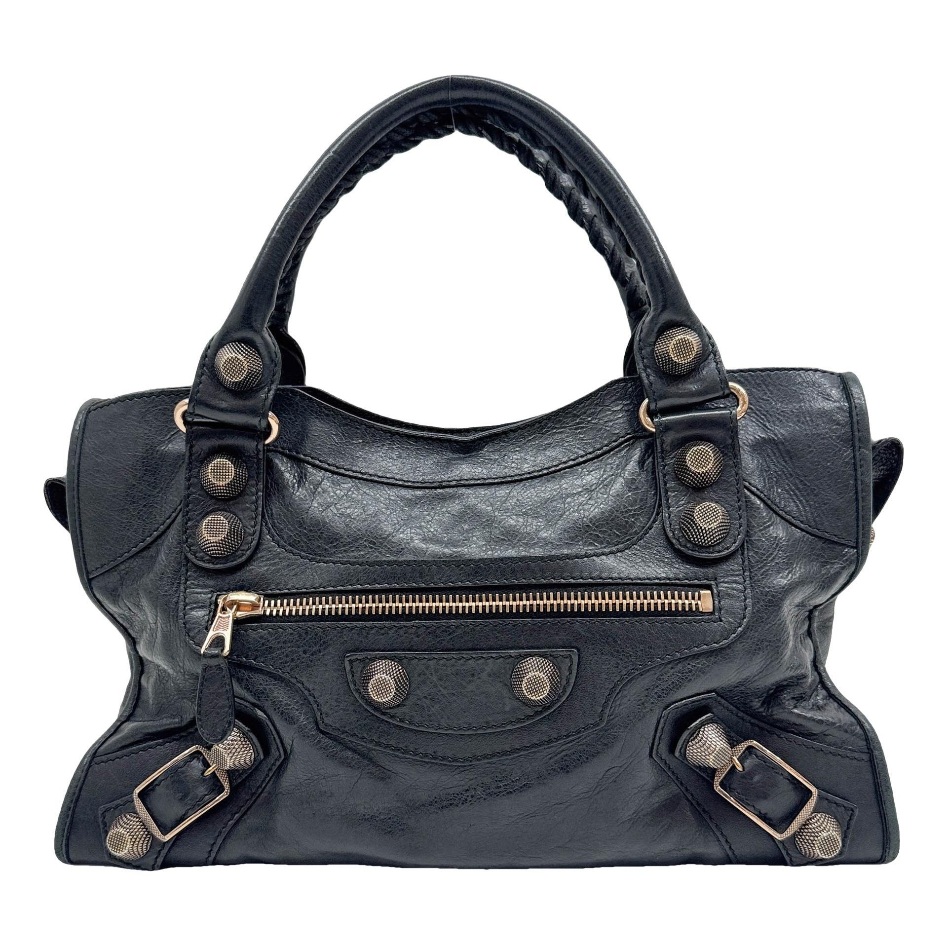 City leather handbag